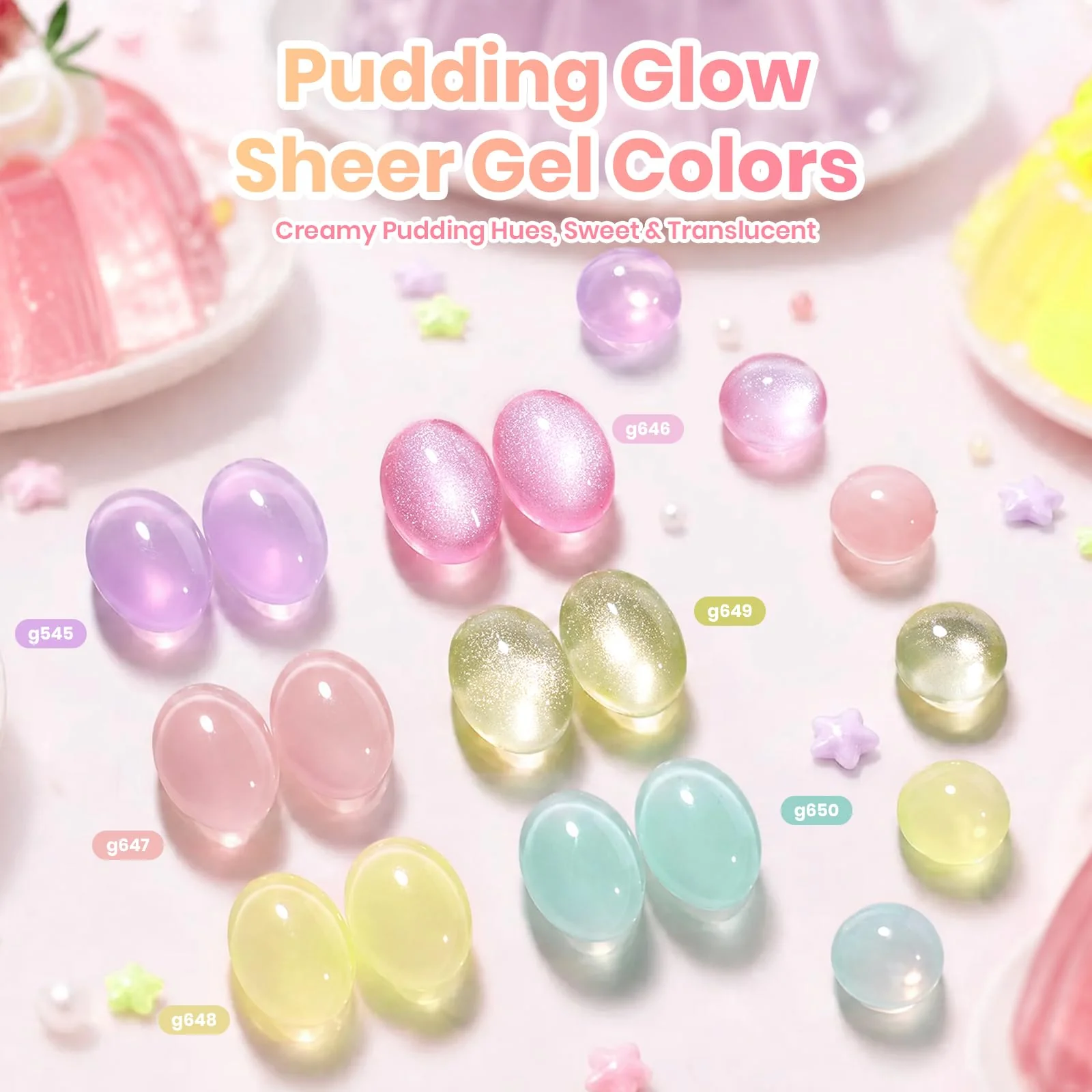 Beetles Soft Glow Pudding 6 Colors Summer Nails Jelly Pastel Pink Cat Eye Glitter Gel Nail Polish Set - Image 6