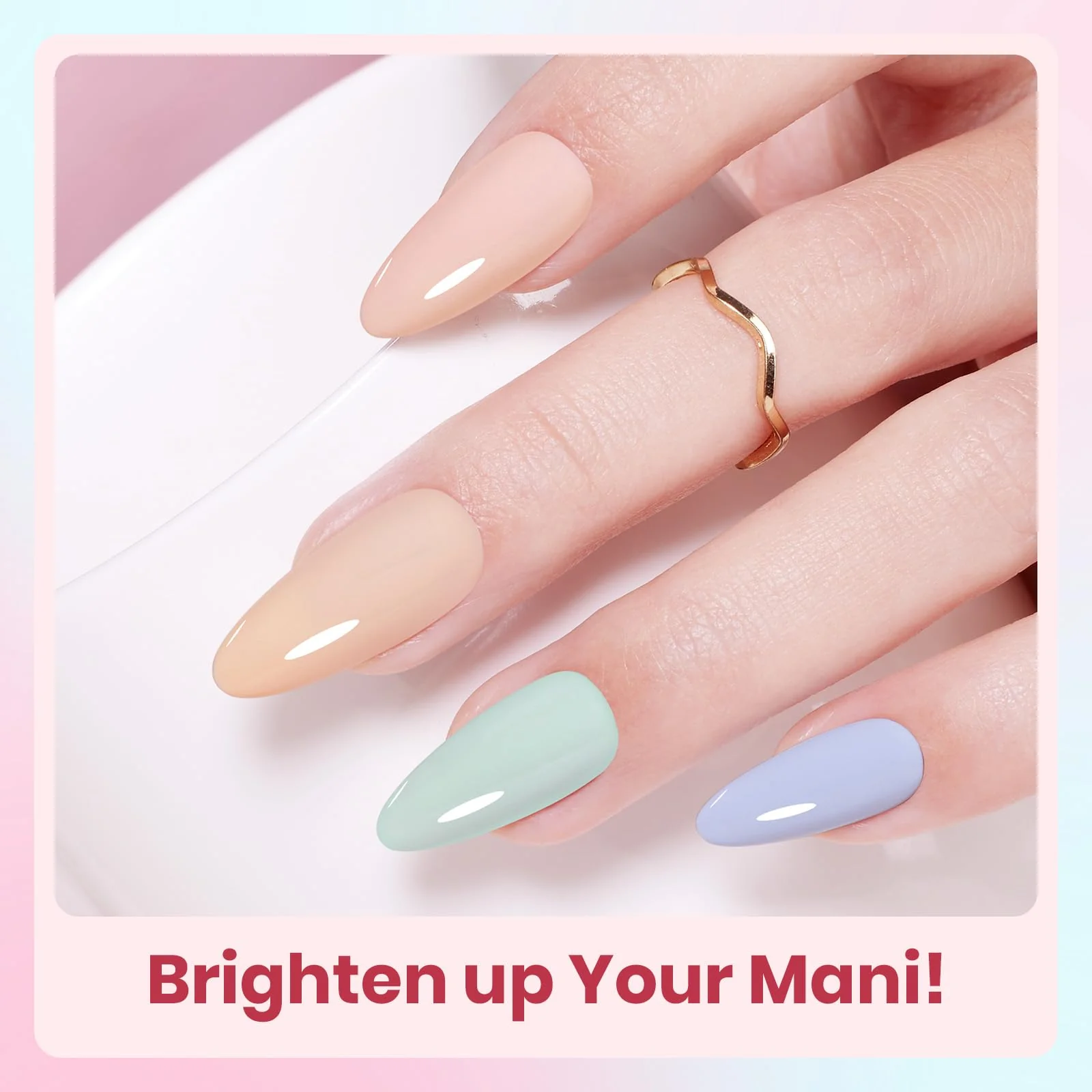 Beetles Soft Manifest 8 Colors Summer Nails Neutral Nude Glitter Pink Green Gel Set - Image 6
