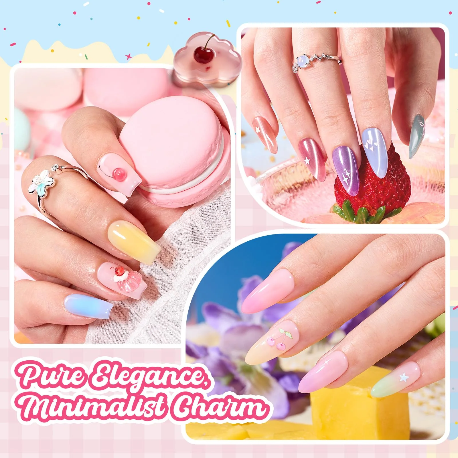 Beetles Spring Summer Nails Pudding Jelly Gel Nail Polish Set - 28PCS 20 Colors Jelly Pink Purple Red Blue Green Glitter Silver Cat Eye - Image 4