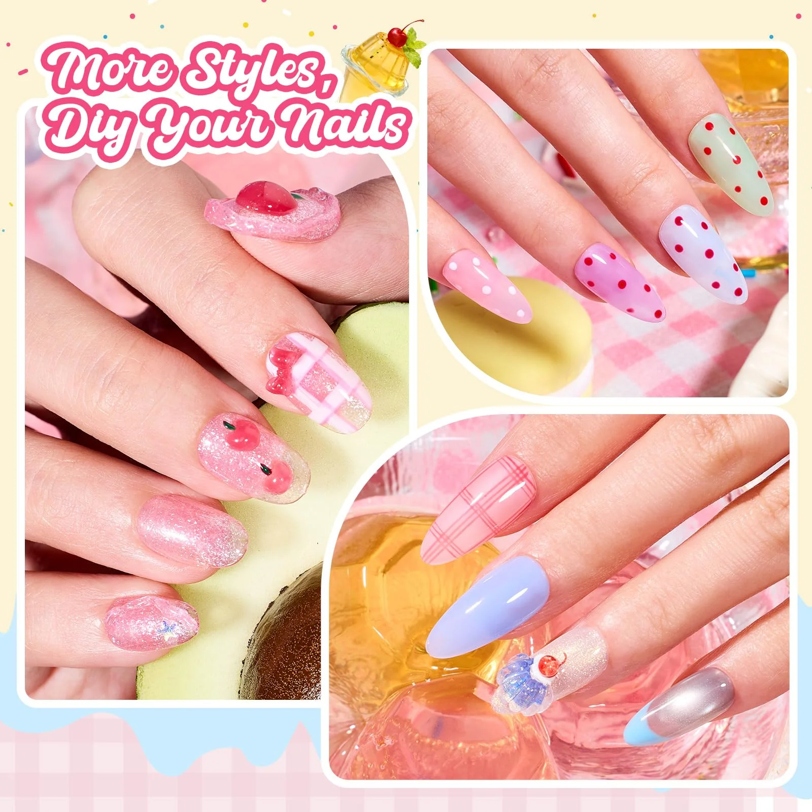 Beetles Spring Summer Nails Pudding Jelly Gel Nail Polish Set - 28PCS 20 Colors Jelly Pink Purple Red Blue Green Glitter Silver Cat Eye - Image 5