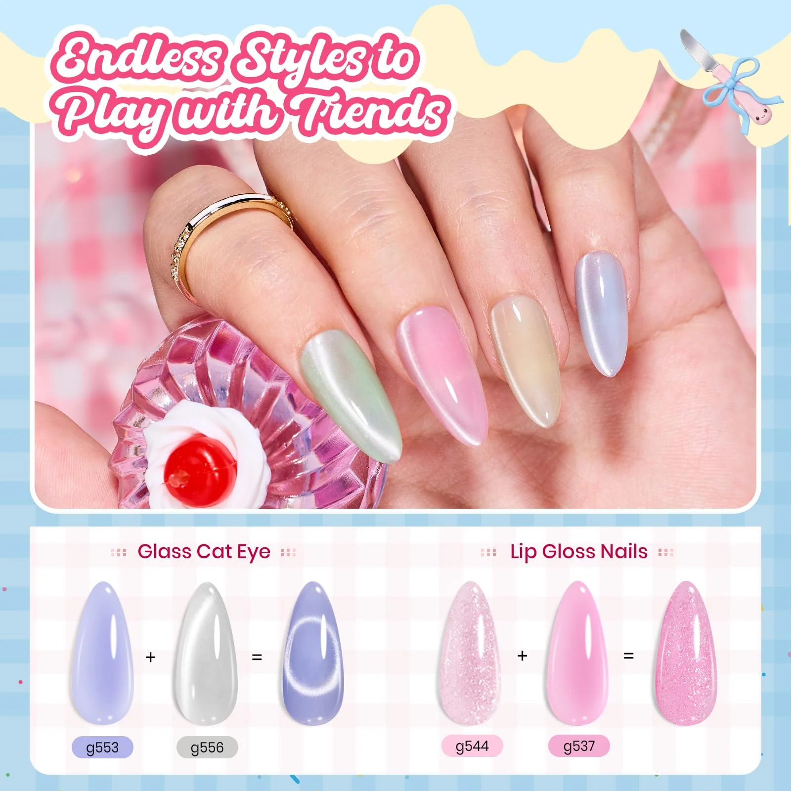 Beetles Spring Summer Nails Pudding Jelly Gel Nail Polish Set - 28PCS 20 Colors Jelly Pink Purple Red Blue Green Glitter Silver Cat Eye - Image 6