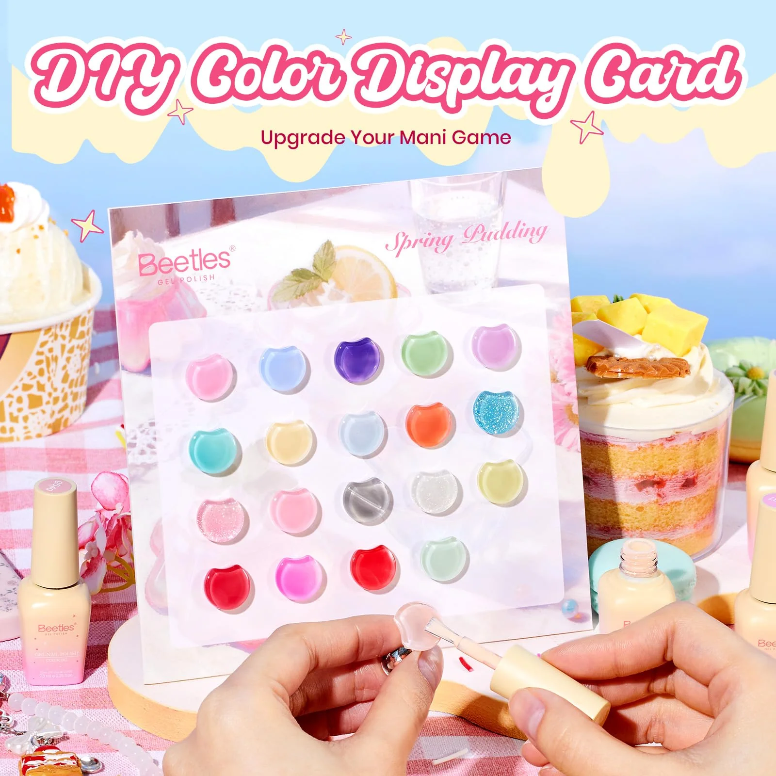 Beetles Spring Summer Nails Pudding Jelly Gel Nail Polish Set - 28PCS 20 Colors Jelly Pink Purple Red Blue Green Glitter Silver Cat Eye - Image 8