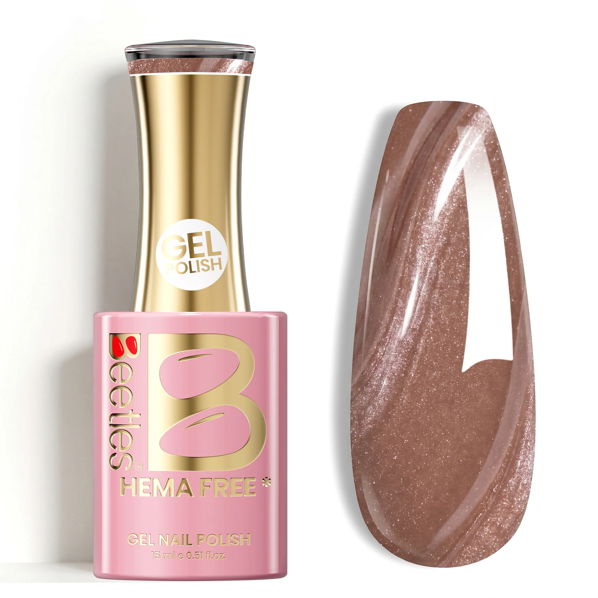 Beetles Stay Shining Amber Hour HEMA Free TPO Free Cat Eye Gel Polish 15ml with Magnet