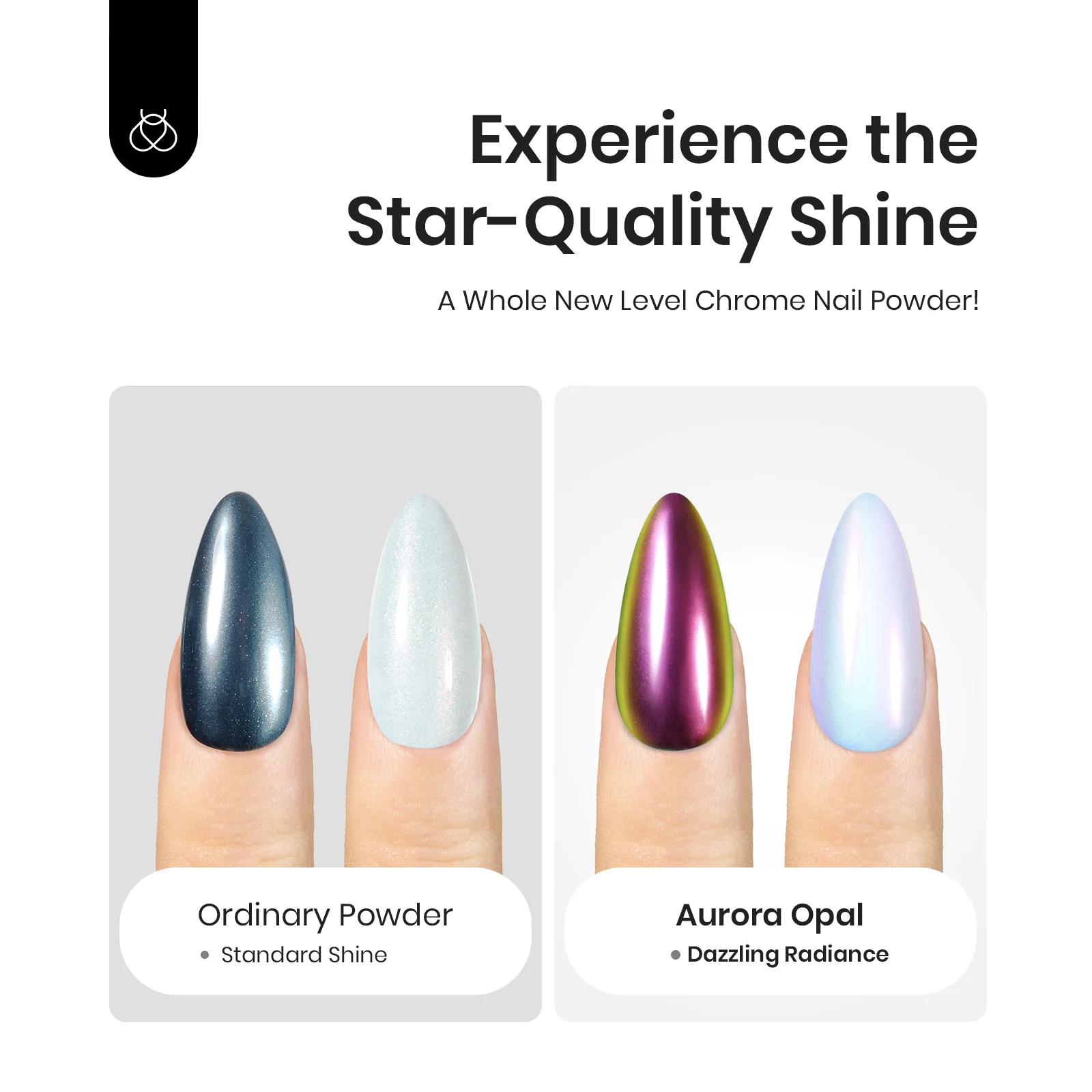 Beetles Stay Shining Aurora Blue Glazed Chrome Nail Powder - Image 2