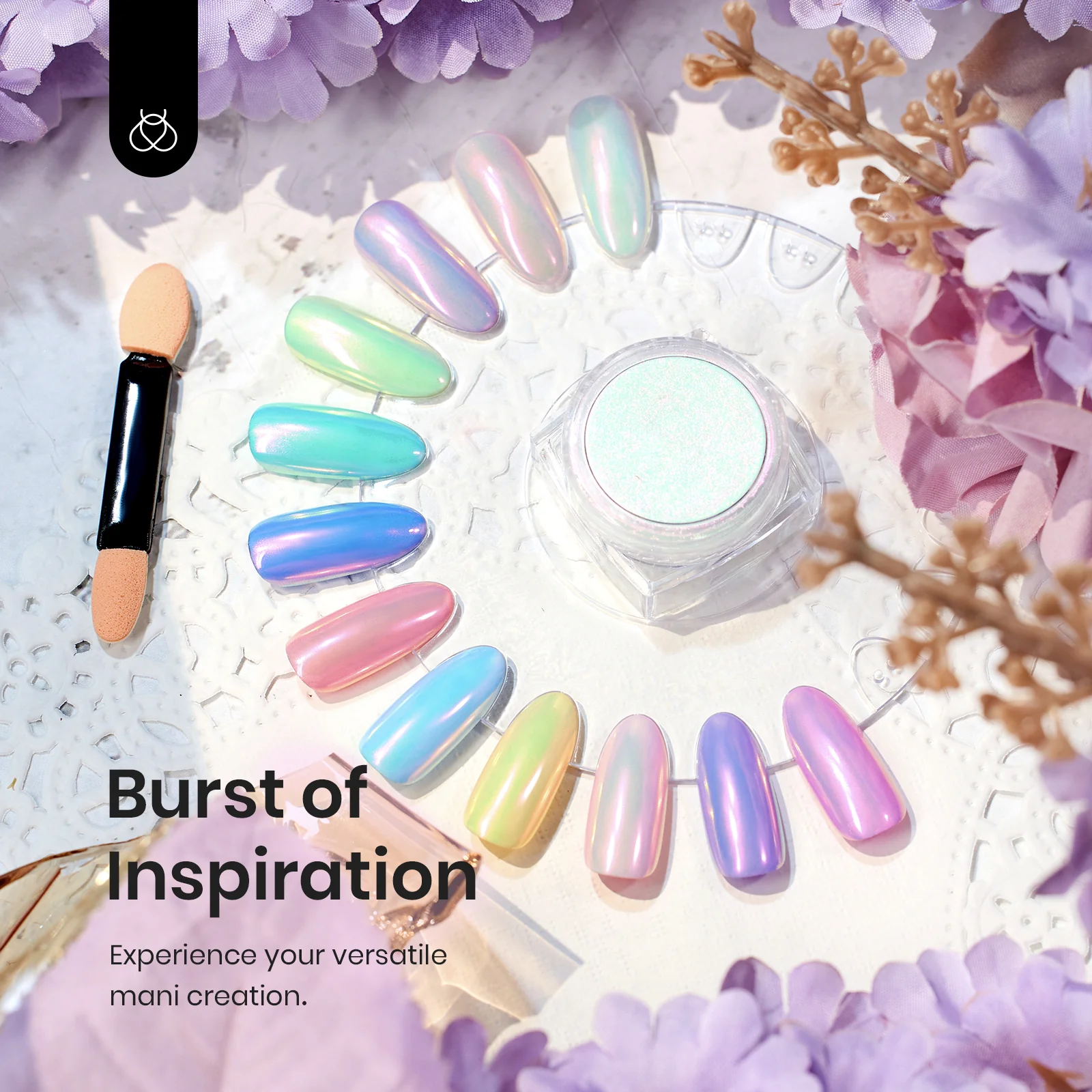 Beetles Stay Shining Aurora Blue Glazed Chrome Nail Powder - Image 5