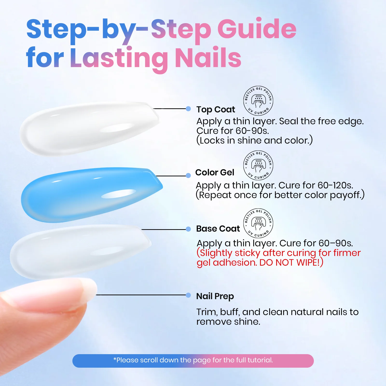 Beetles Stay Shining Base and Top Coat Set HEMA Free & TPO Free 15ml - Image 8