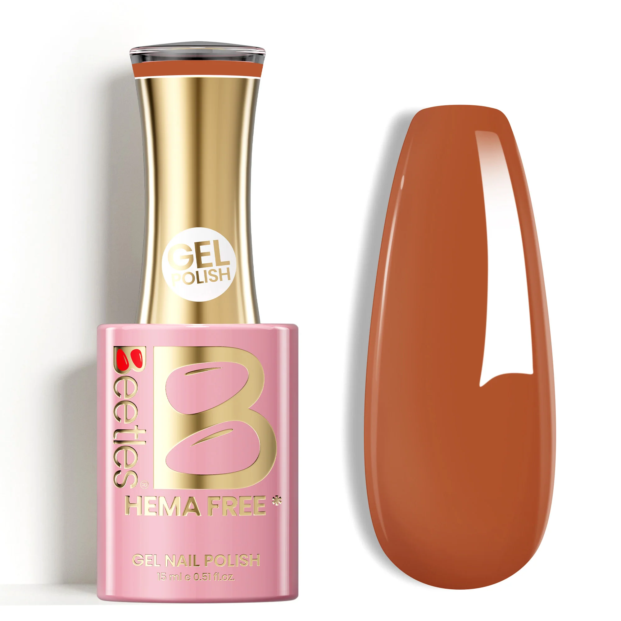 Beetles Stay Shining Burnt Orange HEMA Free TPO Free Gel Nail Polish 15ml