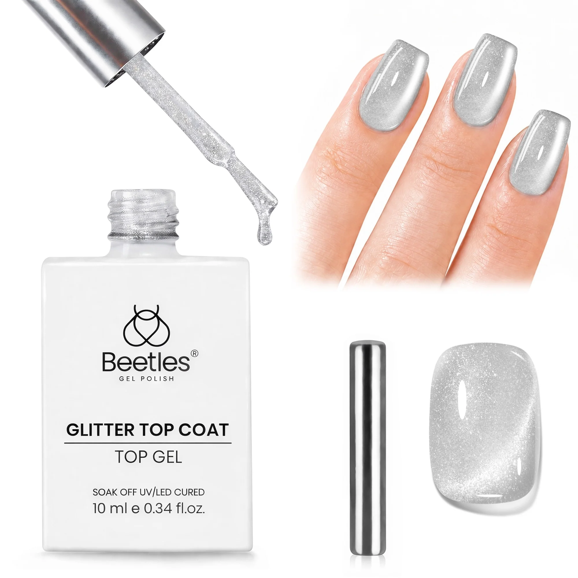 Beetles Stay Shining Cat Eye Top Coat HEMA Free & TPO Free 15ml