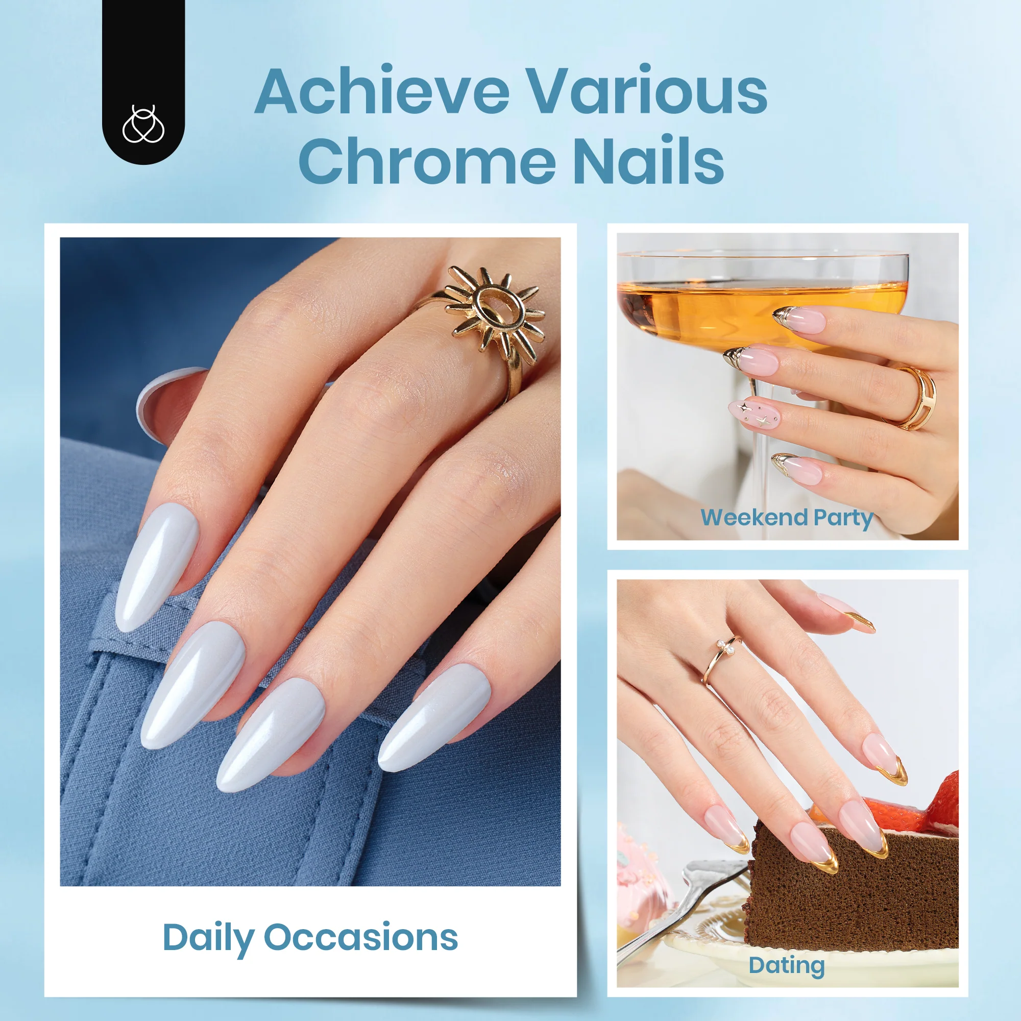 Beetles Stay Shining Chrome Powder Top Coat HEMA Free & TPO Free 15ml - Image 4