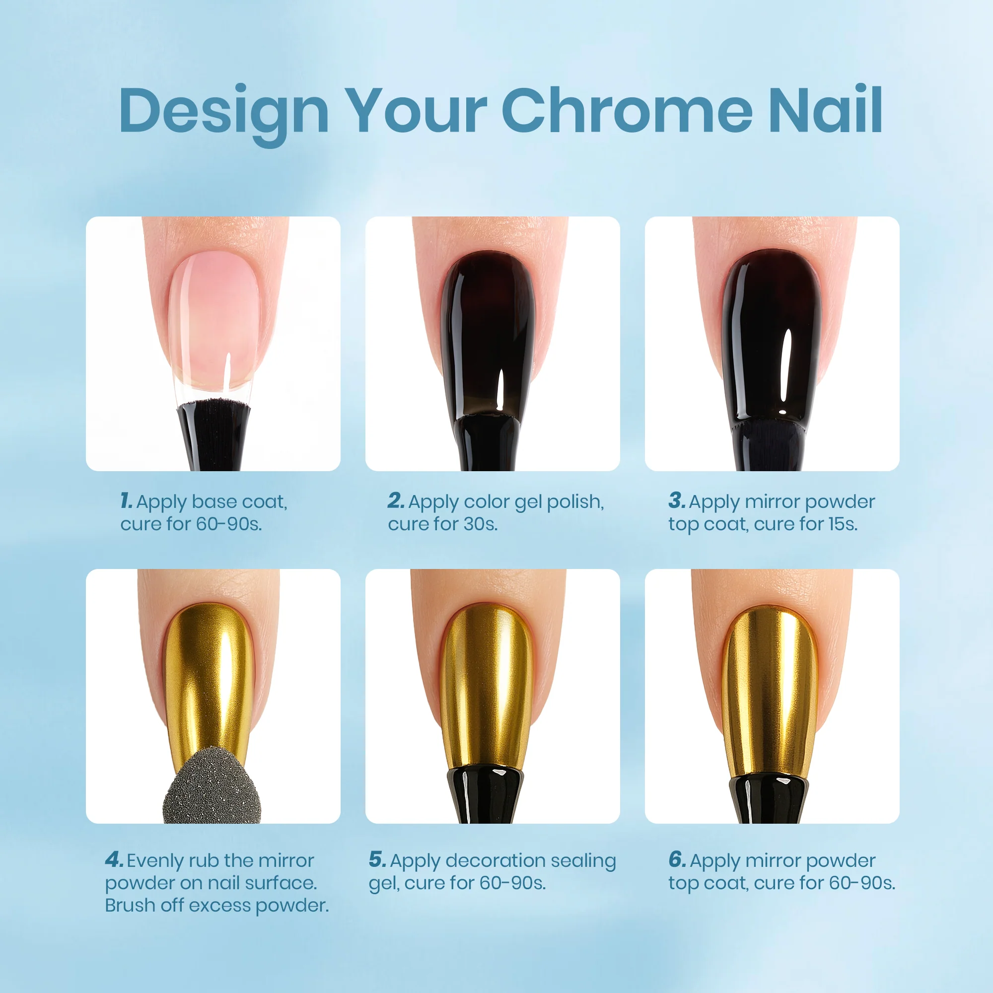 Beetles Stay Shining Chrome Powder Top Coat HEMA Free & TPO Free 15ml - Image 6
