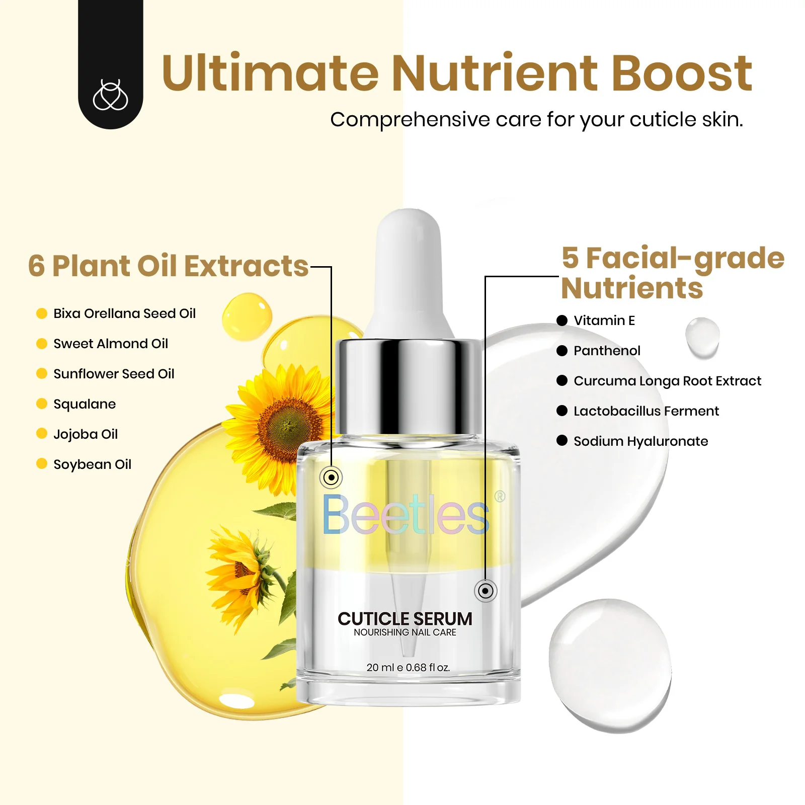 Beetles Stay Shining Cuticle Serum Almond Scent 20ml - Image 3