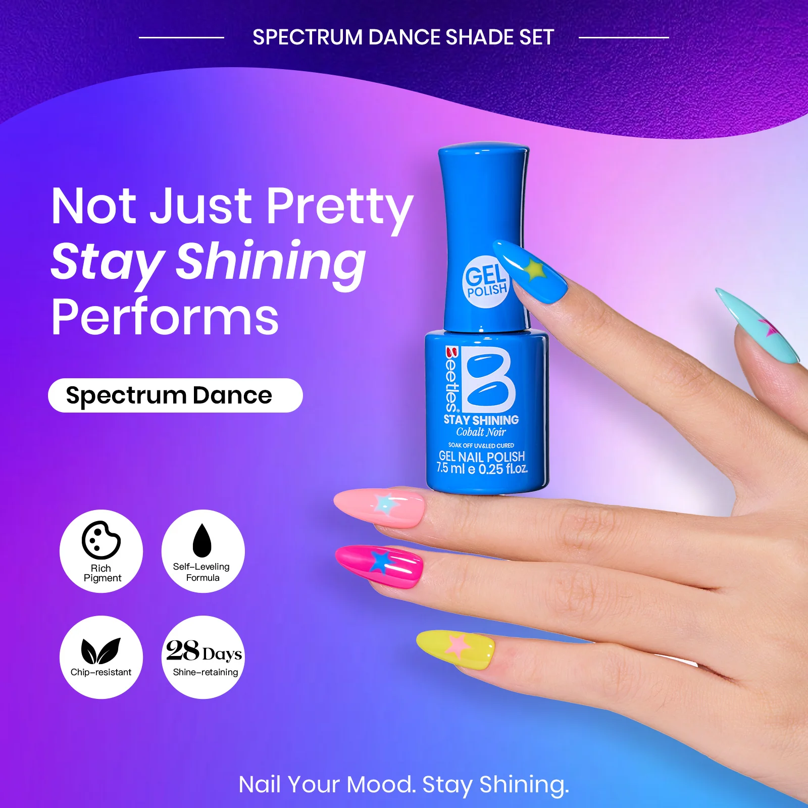 Beetles Gel Nail Polish Set, Stay Shining Chromatique Shades, 6 Colors, 1.52 fl oz - Image 8