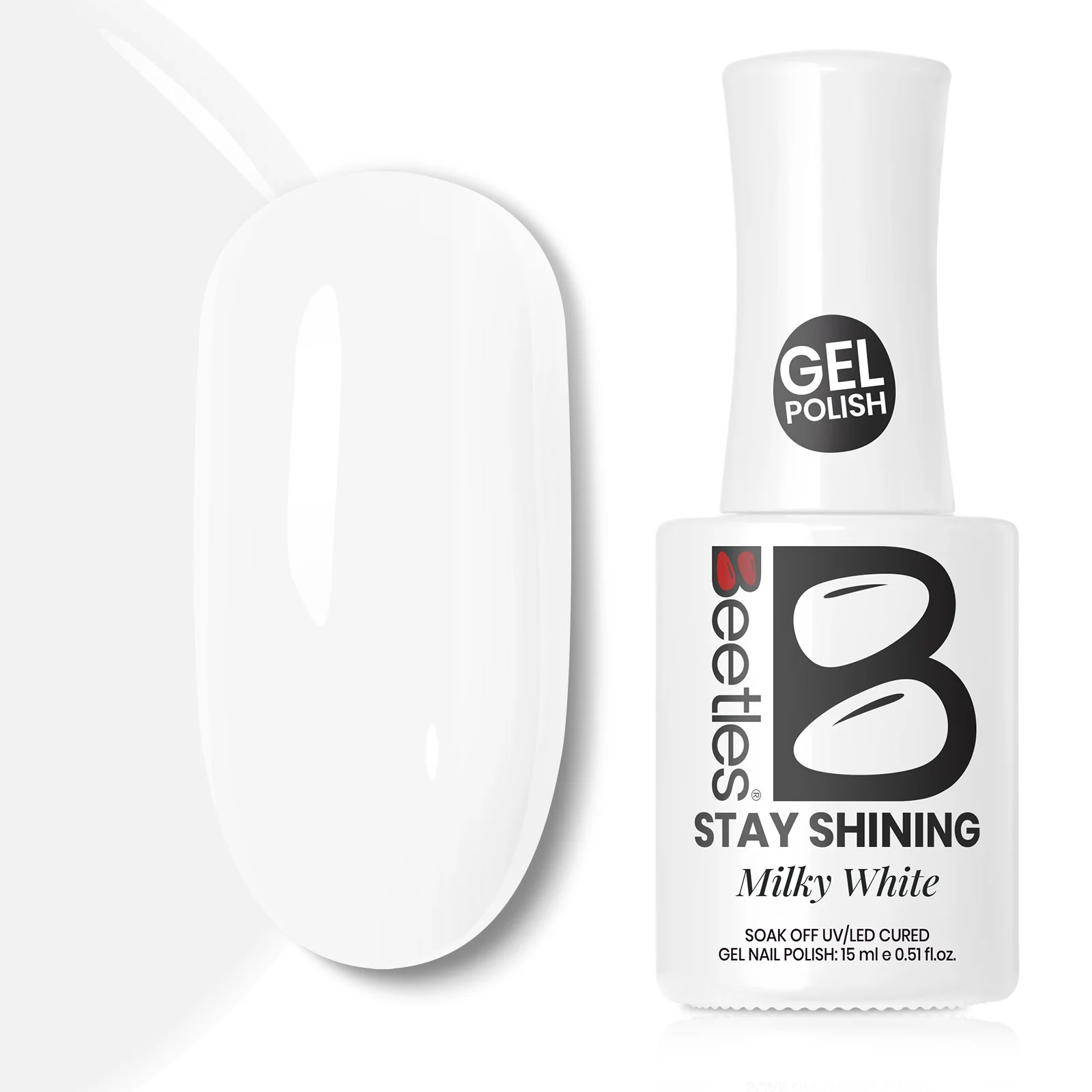 Beetles Stay Shining Collection Salon-Quality Gel Polish - 15ml of Milky White