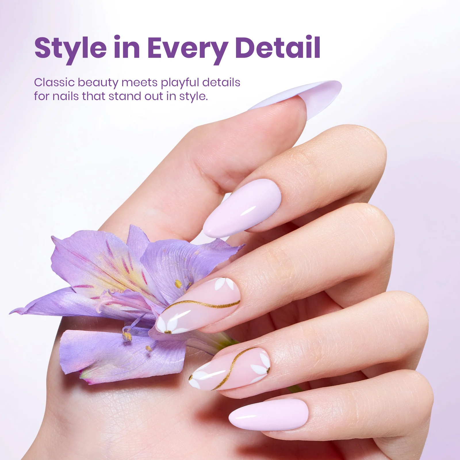 Beetles Stay Shining Collection Salon-Quality Gel Nail Polish - 15ml of Lavender Milk - Image 4