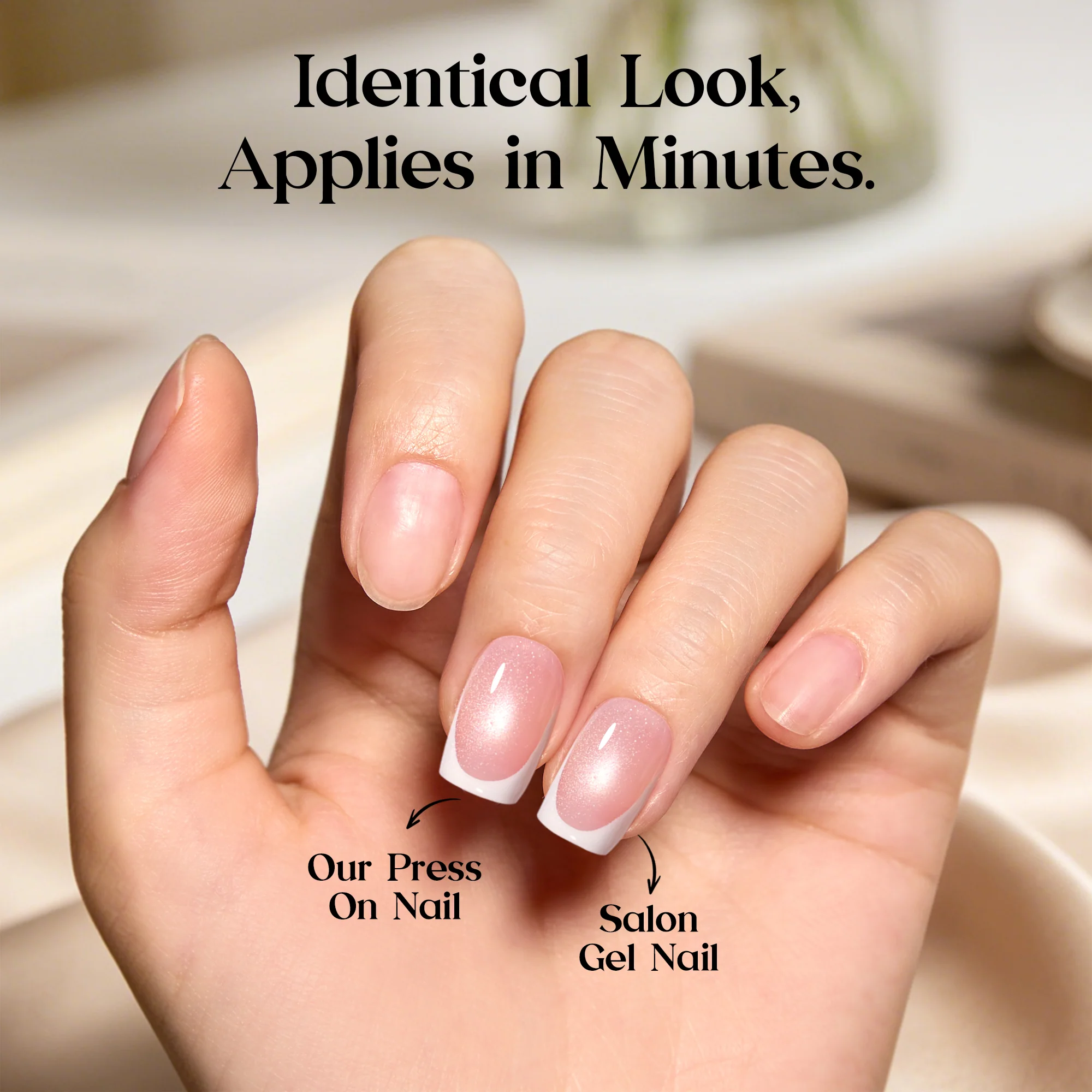 Beetles Stay Shining Glassy Amber French Press On Nails Short Square 30Pcs - Image 4