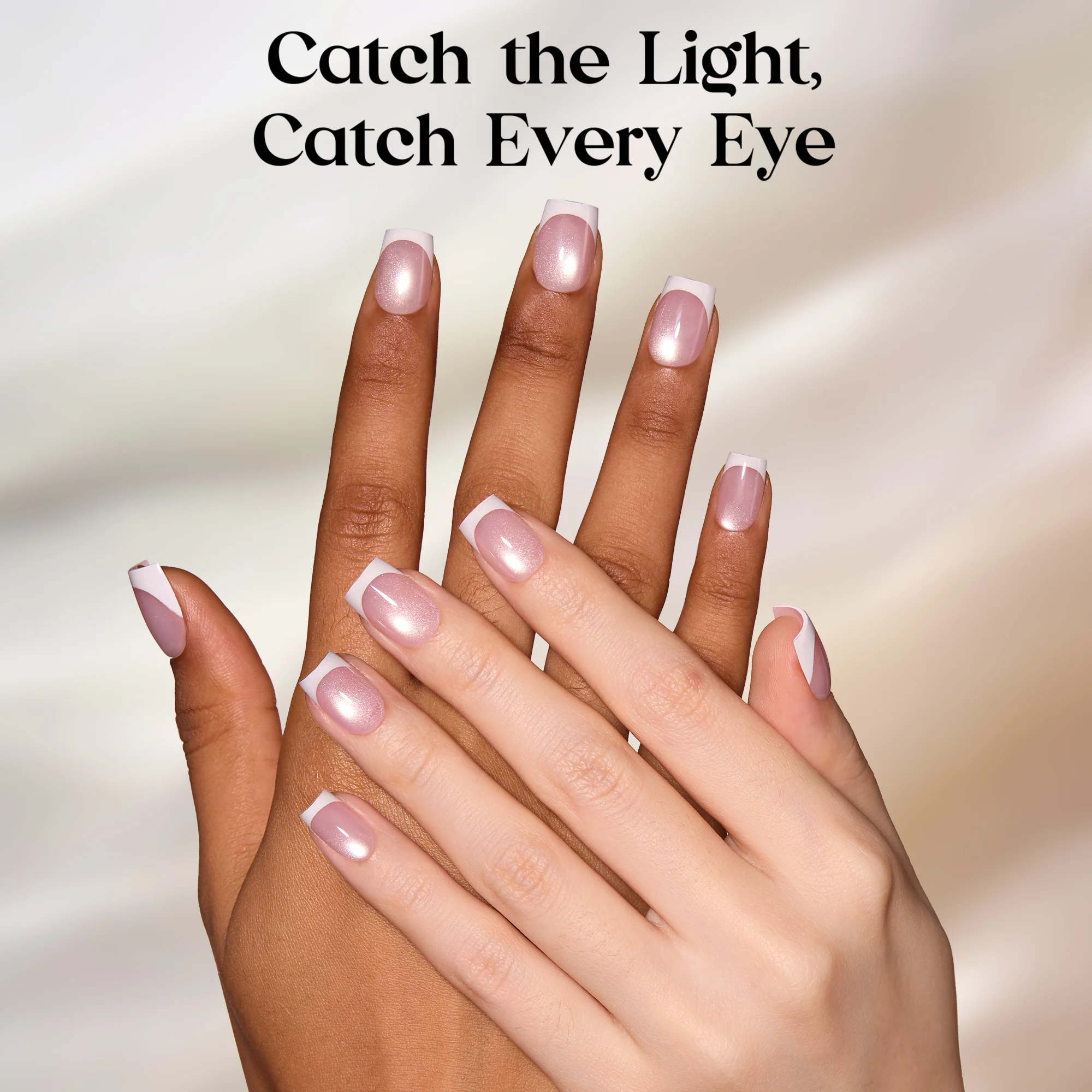 Beetles Stay Shining Glassy Blush French Press On Nails Short Square 30Pcs - Image 4