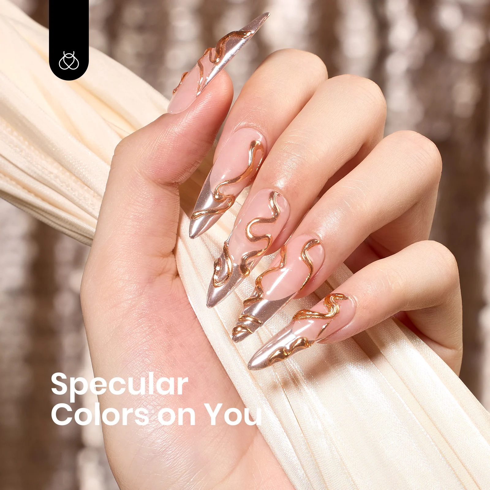 Beetles Stay Shining Gold and Silver Chrome Nail Powder Set - Image 3