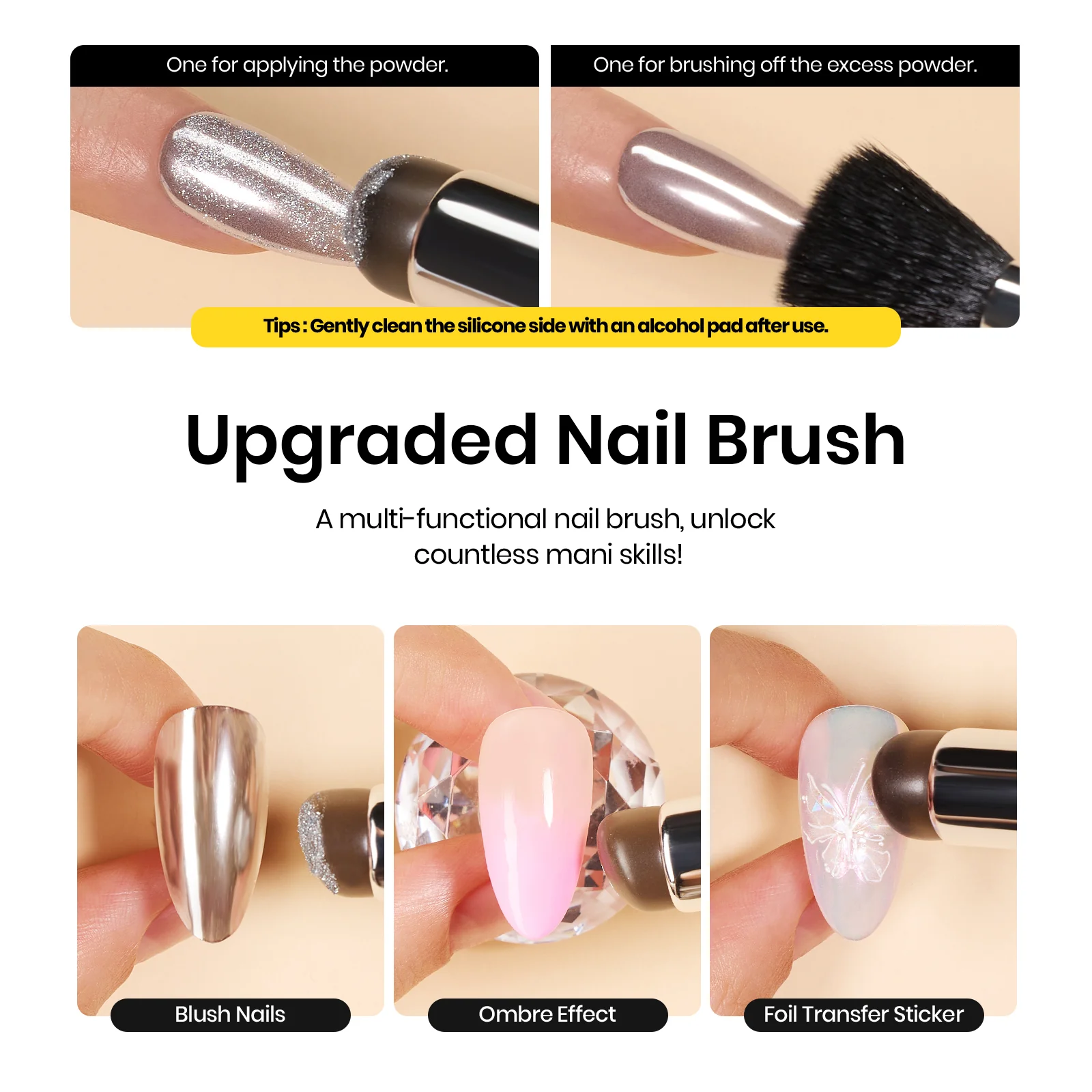 Beetles Stay Shining Gold and Silver Chrome Nail Powder Set - Image 6