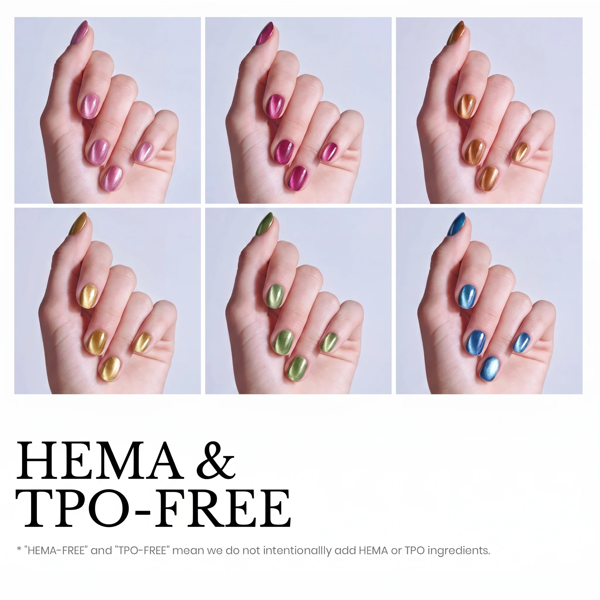 Beetles Stay Shining Golden Mirage HEMA Free TPO Free 6 Colors Cat Eye Gel Polish Set 7.5ml - Image 3