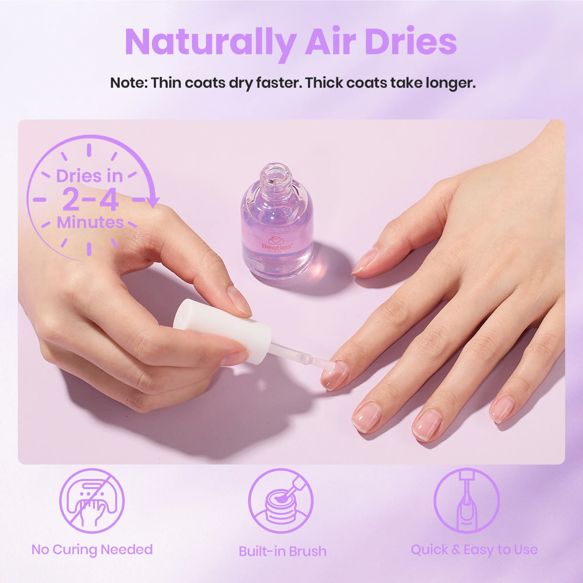 Beetles Stay Shining Grape Nail Strengthener 15ml - Image 4