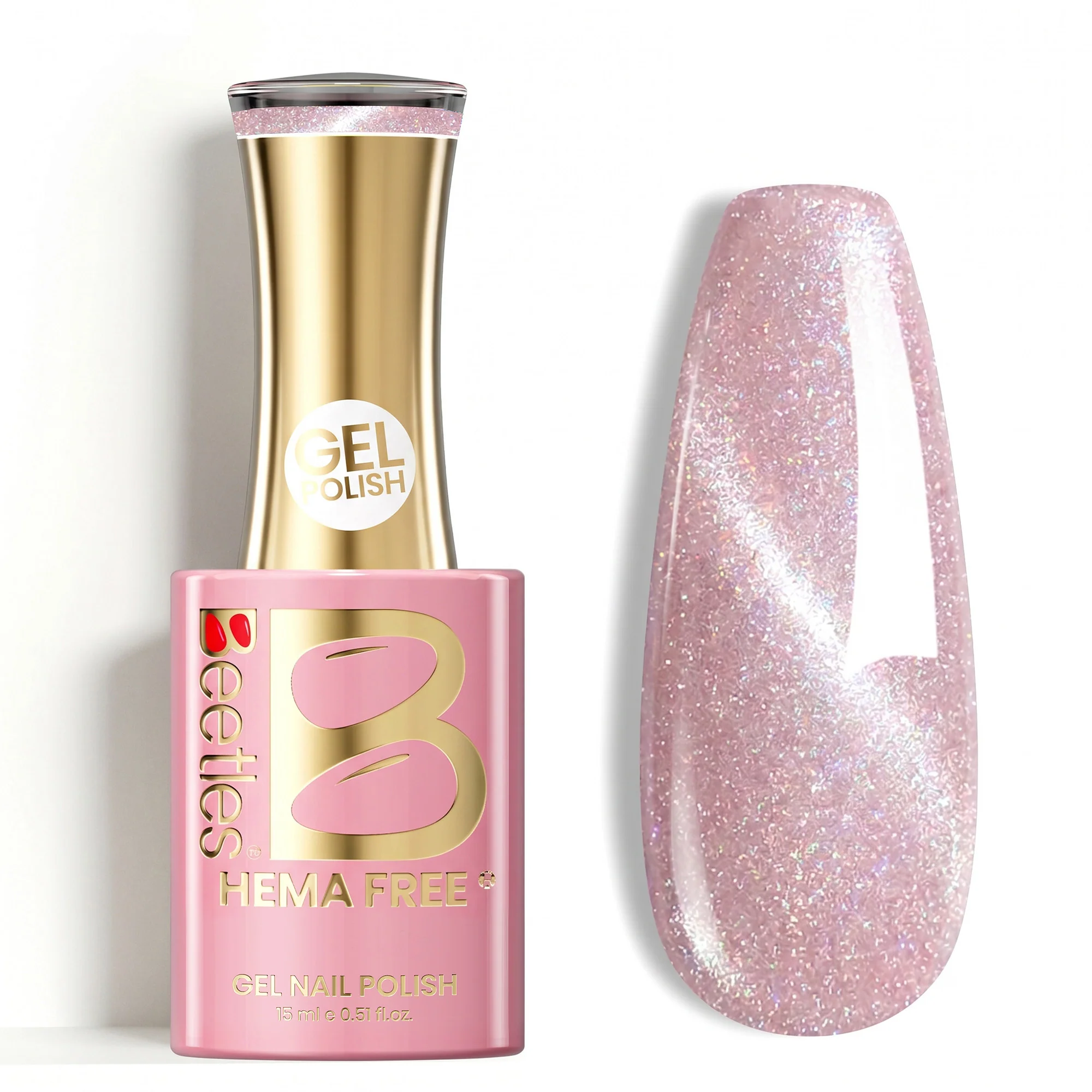 Beetles Stay Shining Iridescent Cloud Mirror HEMA Free TPO Free Cat Eye Gel Nail Polish with Magnetic 15ml