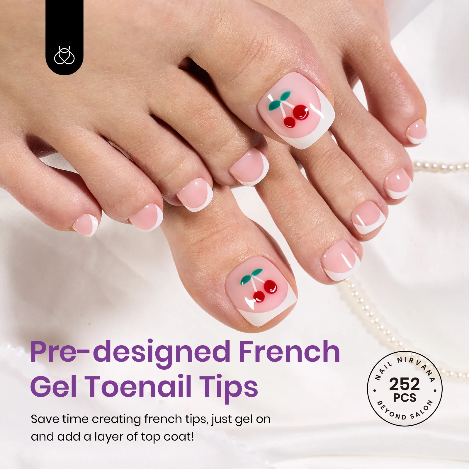 Beetles Stay Shining Ivory French Press On Nails - Image 2