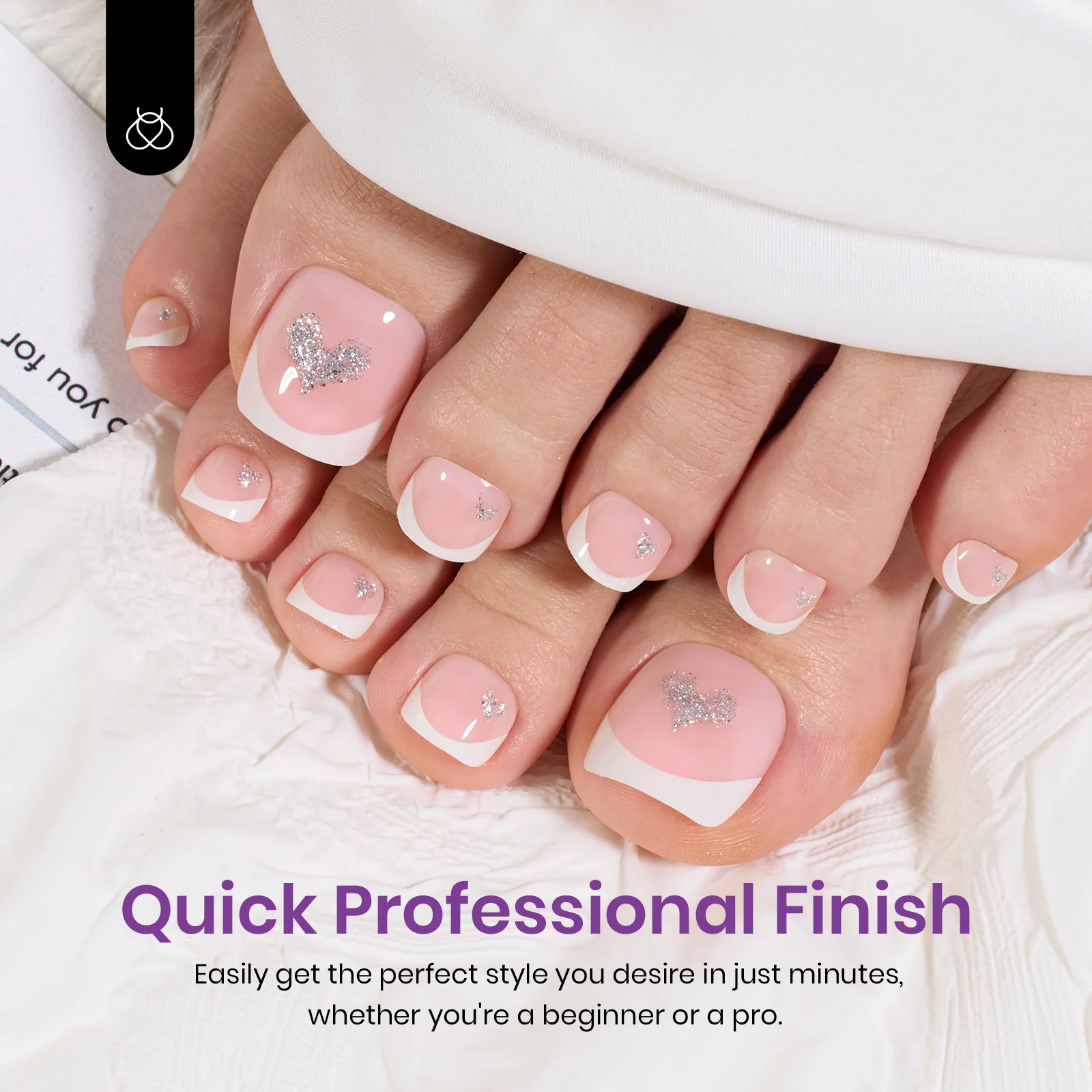 Beetles Stay Shining Ivory French Press On Nails - Image 3