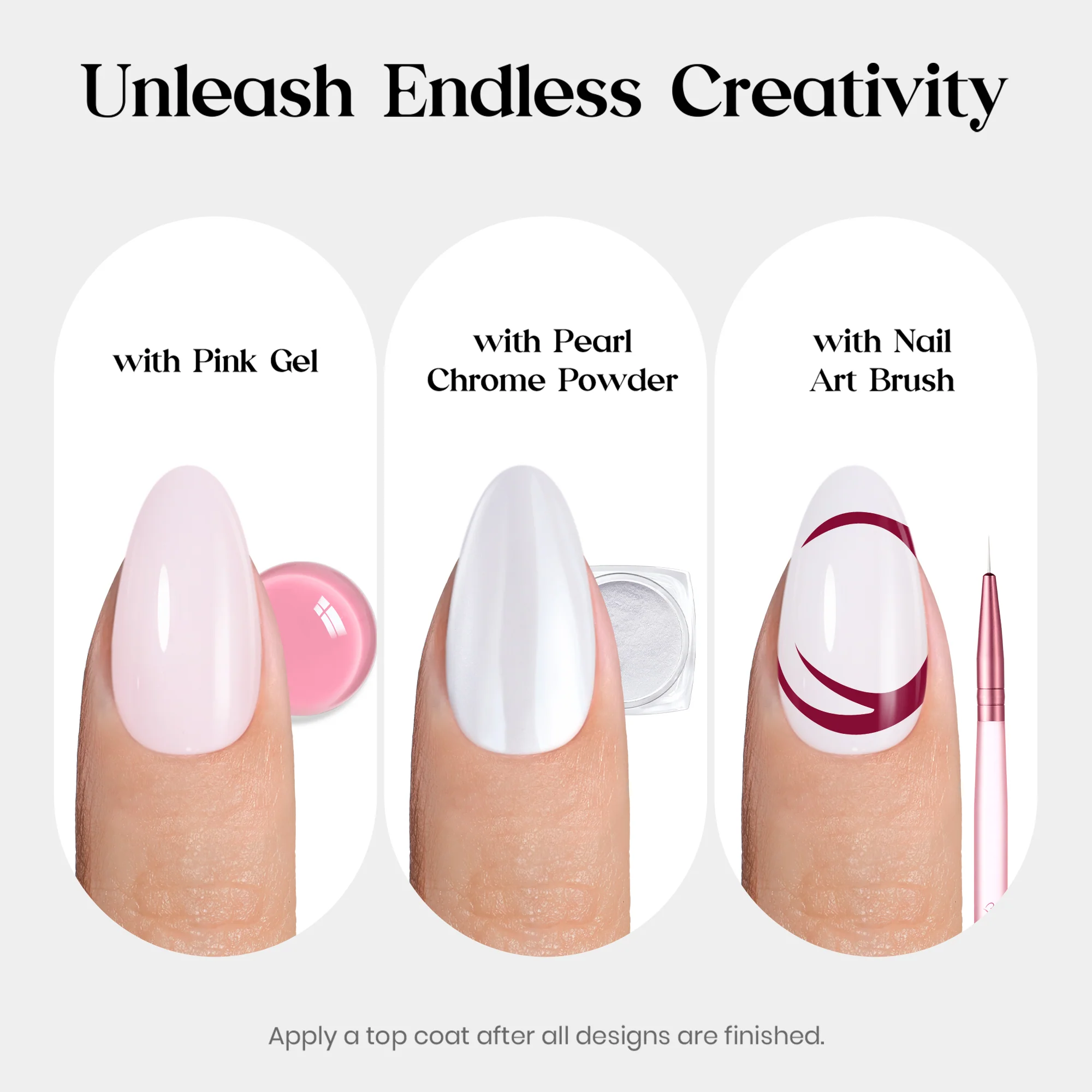 Beetles Stay Shining Milky White Press on Nails Short Square - Image 5