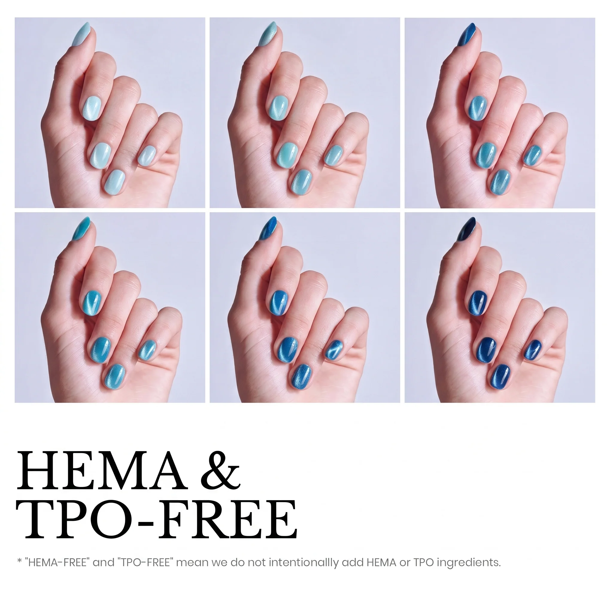 Beetles Stay Shining Moonlit Mist HEMA Free TPO Free 6 Colors Cat Eye Gel Polish Set 7.5ml - Image 3