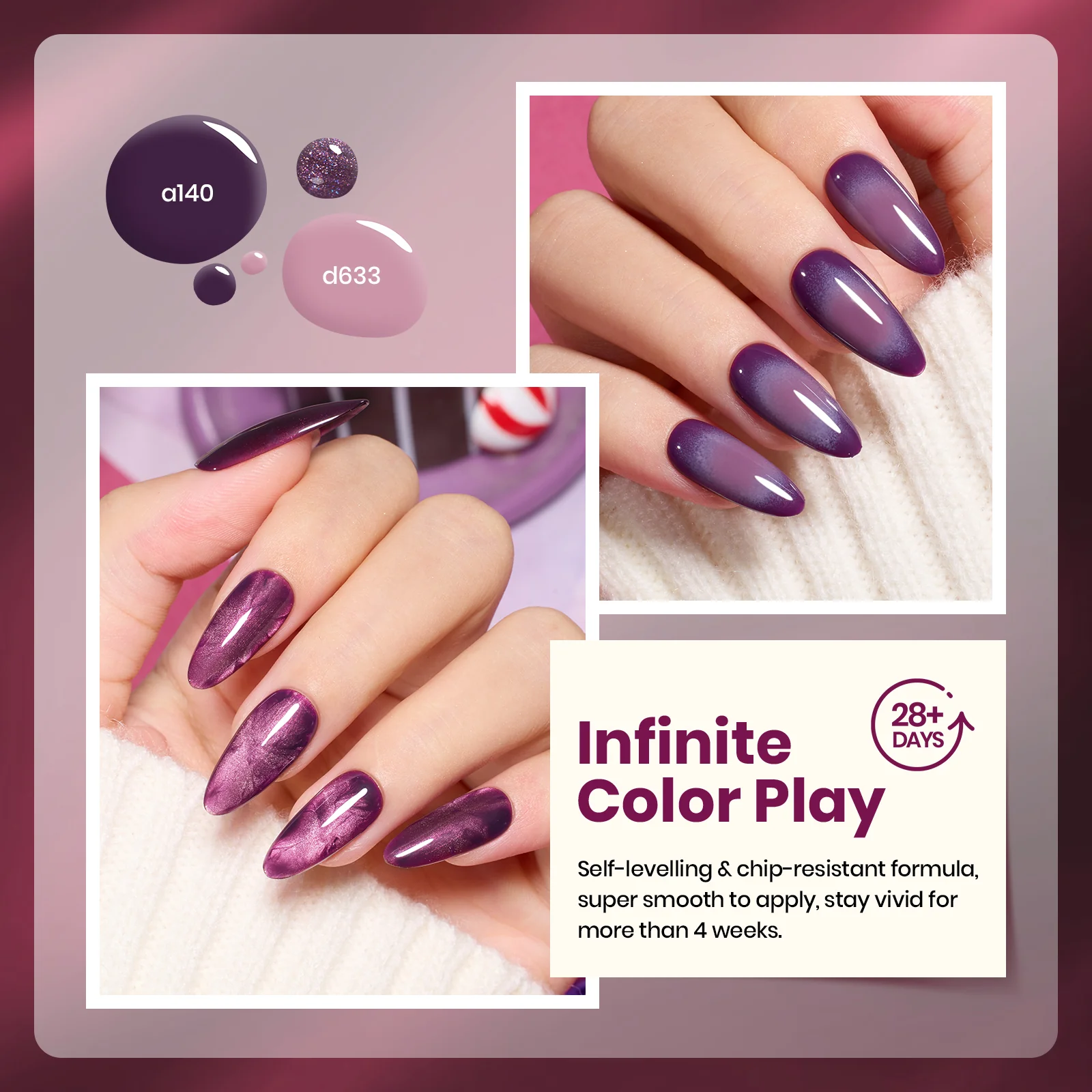Beetles Stay Shining Muse Of Midnight HEMA Free TPO Free 6 Colors Gel Nail Polish Set 7.5ml - Image 2