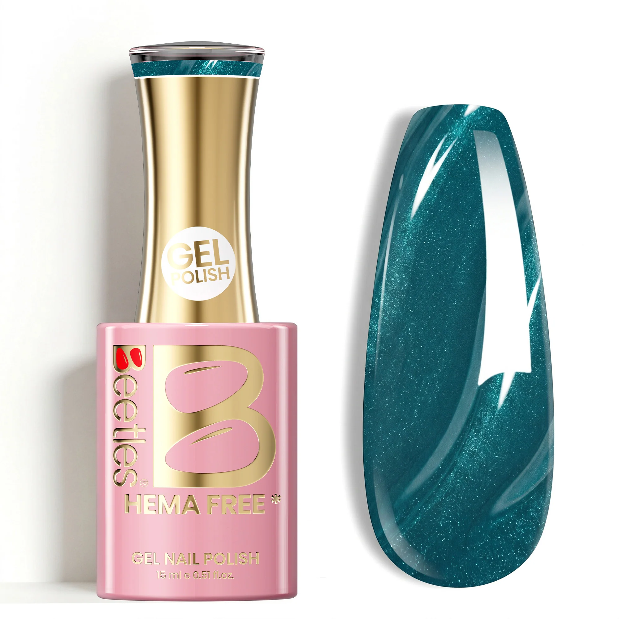 Beetles Stay Shining Paraiba Tourmaline HEMA Free TPO Free Cat Eye Gel Nail Polish with Magnetic 15ml