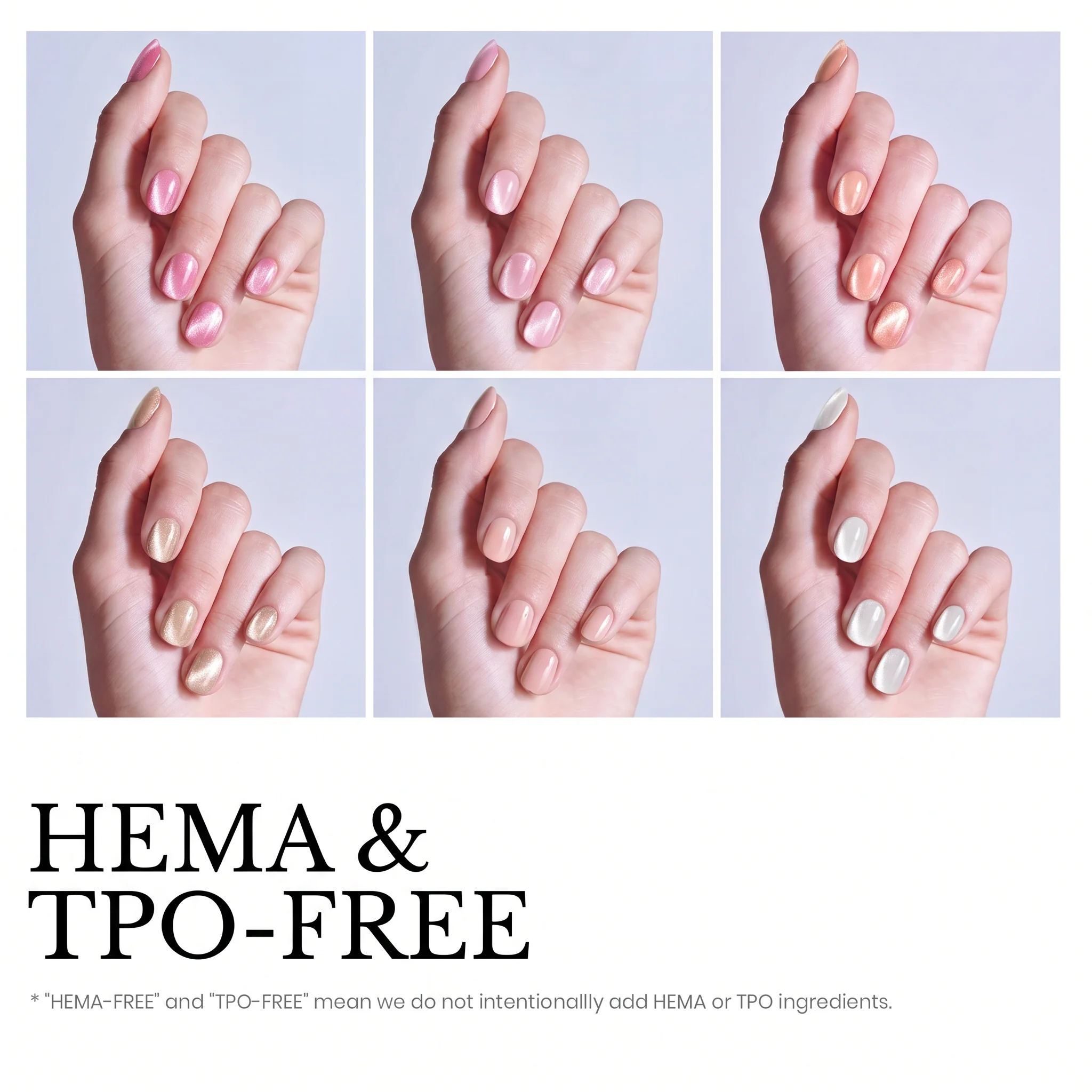 Beetles Stay Shining Pink Velvet HEMA Free TPO Free 6 Colors Cat Eye Gel Set 7.5ml - Image 3