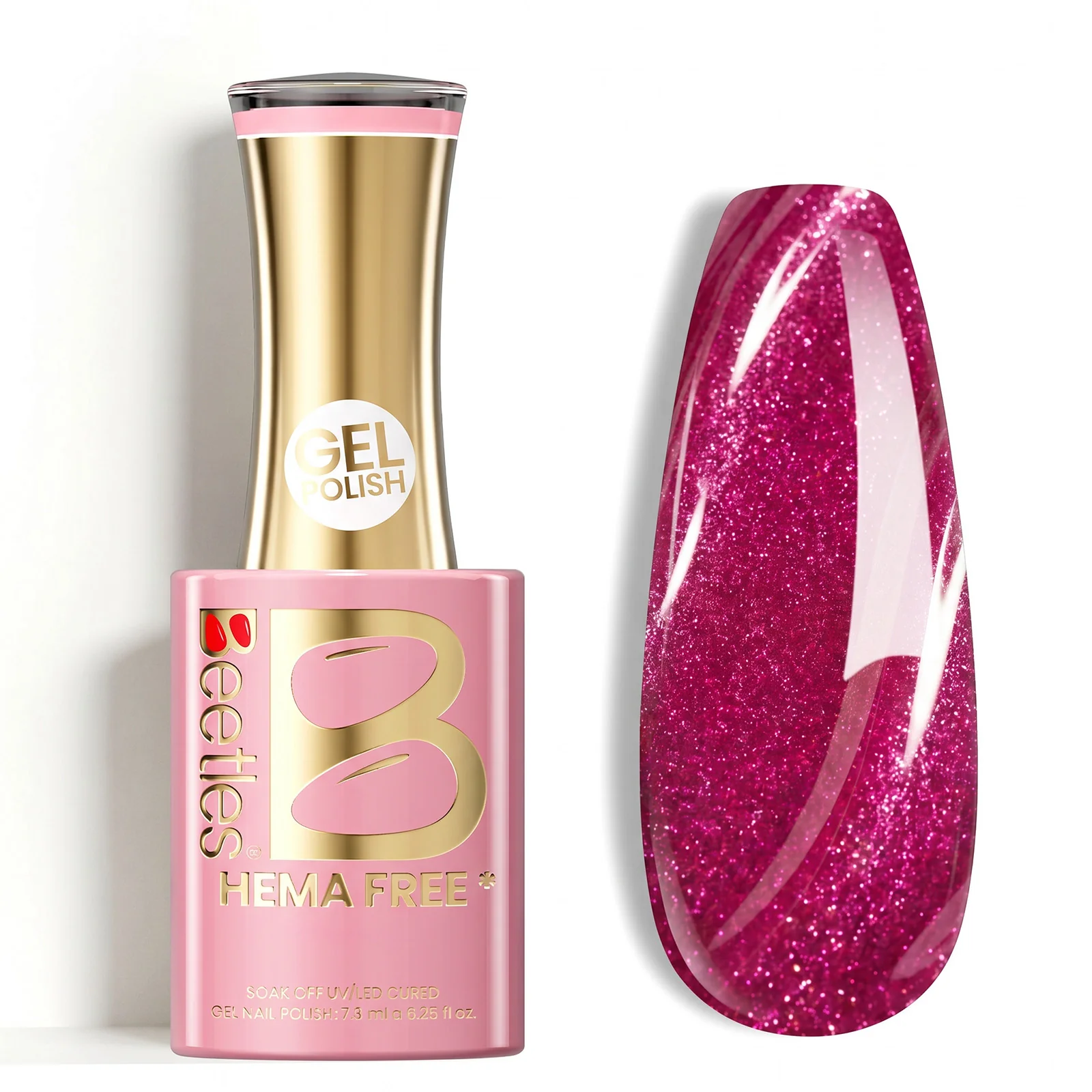 Beetles Stay Shining Pitaya Charm HEMA Free TPO Free Cat Eye Gel Nail Polish with Magnetic 15ml