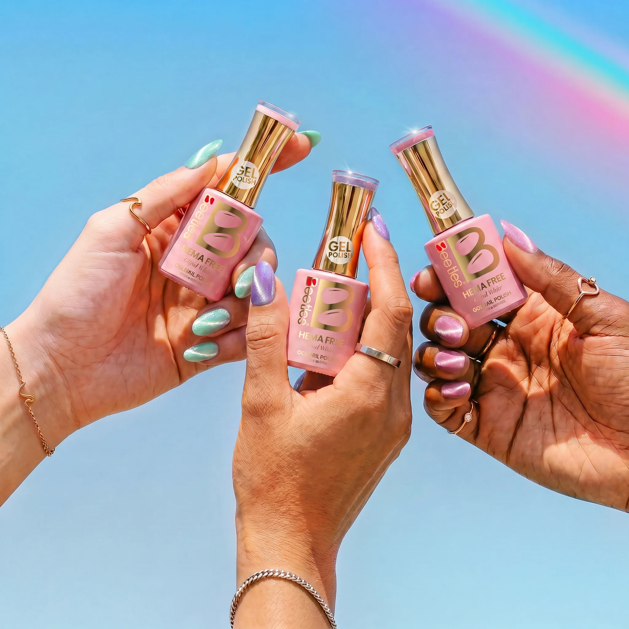 Beetles Stay Shining Prismatic Mirage HEMA Free TPO Free 6 Colors Cat Eye Gel Polish Set 7.5ml - Image 5