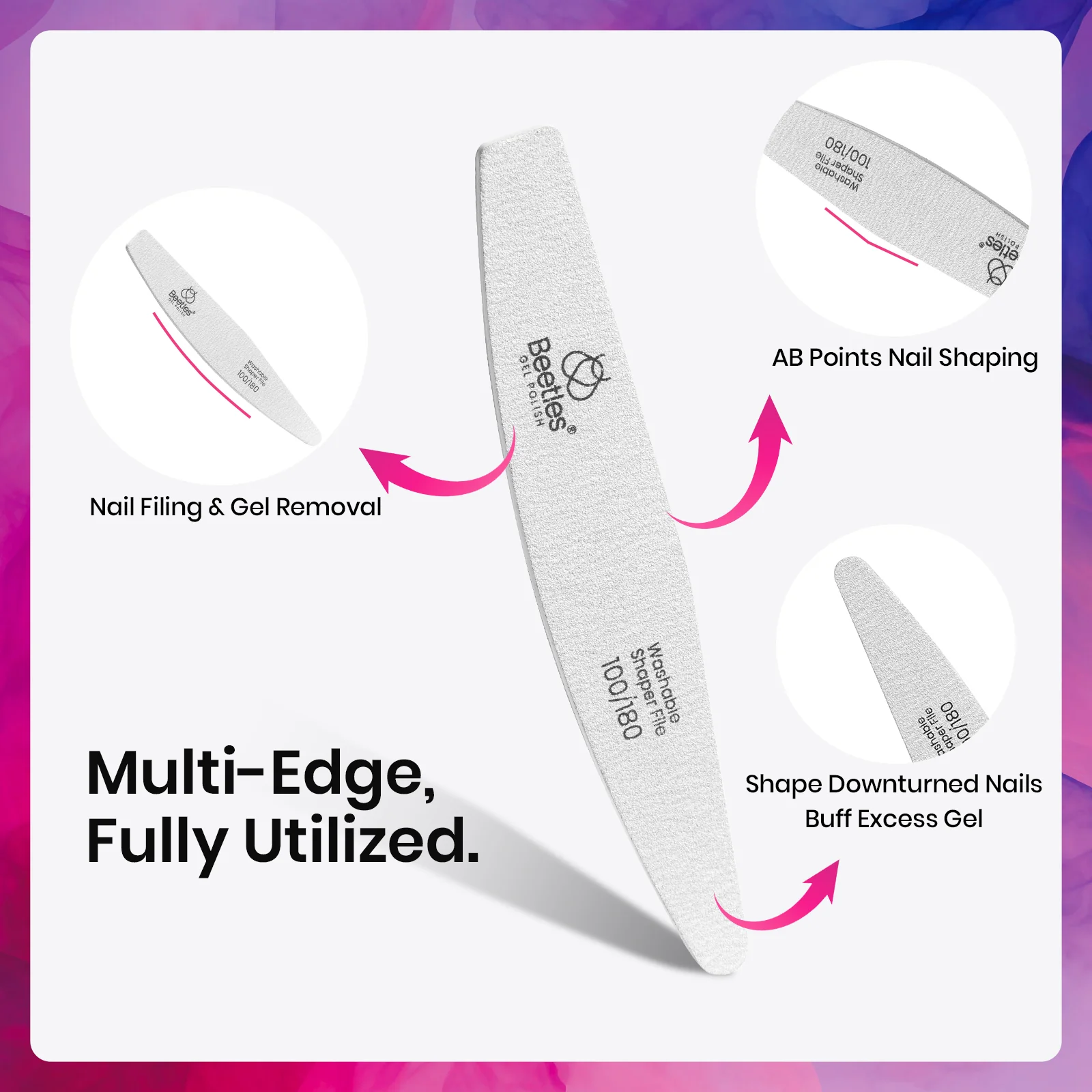 Beetles Stay Shining Professional-Grade Nail File Trio - Image 5