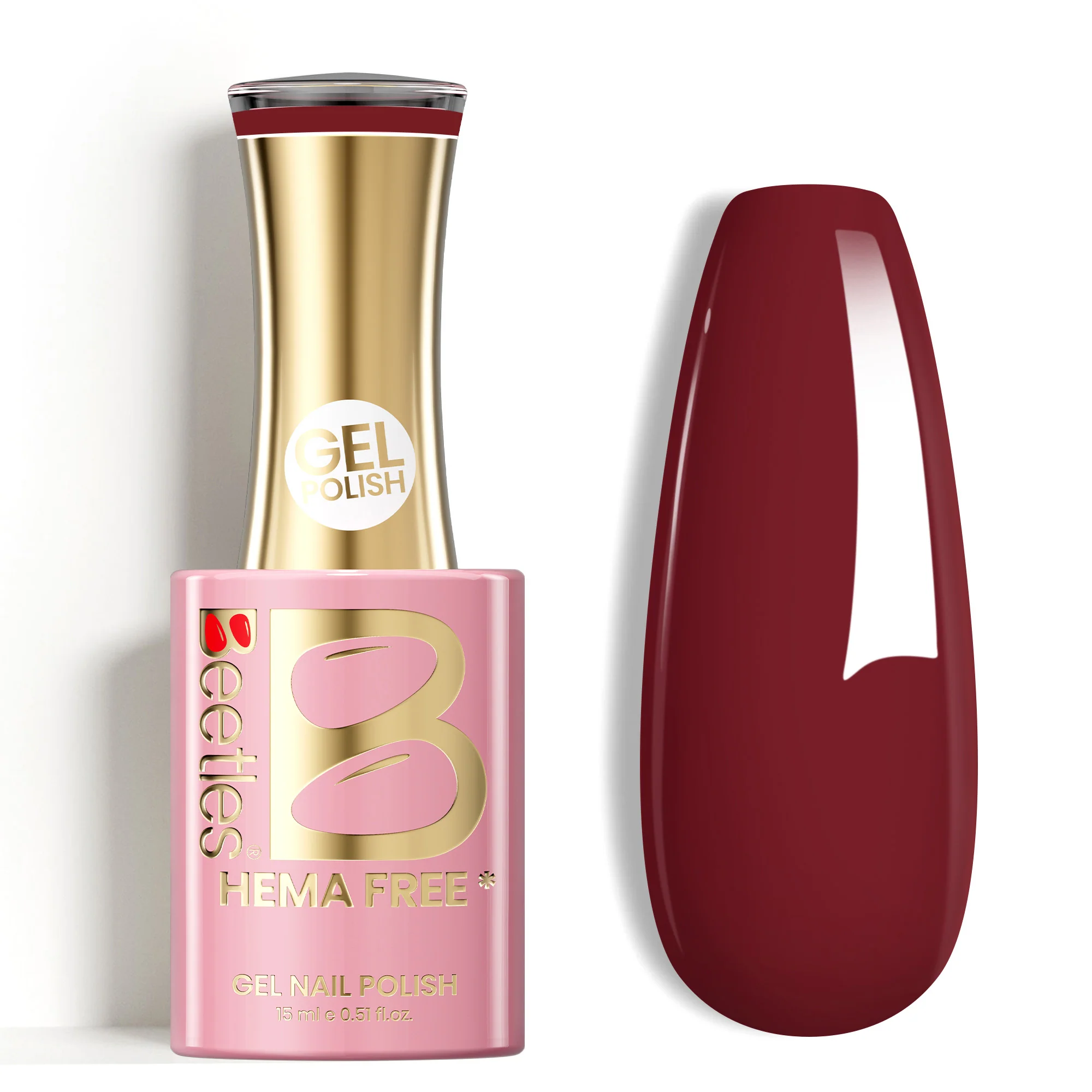 Beetles Stay Shining Red for Minimalist Beauty HEMA Free TPO Free Gel Nail Polish 15ml