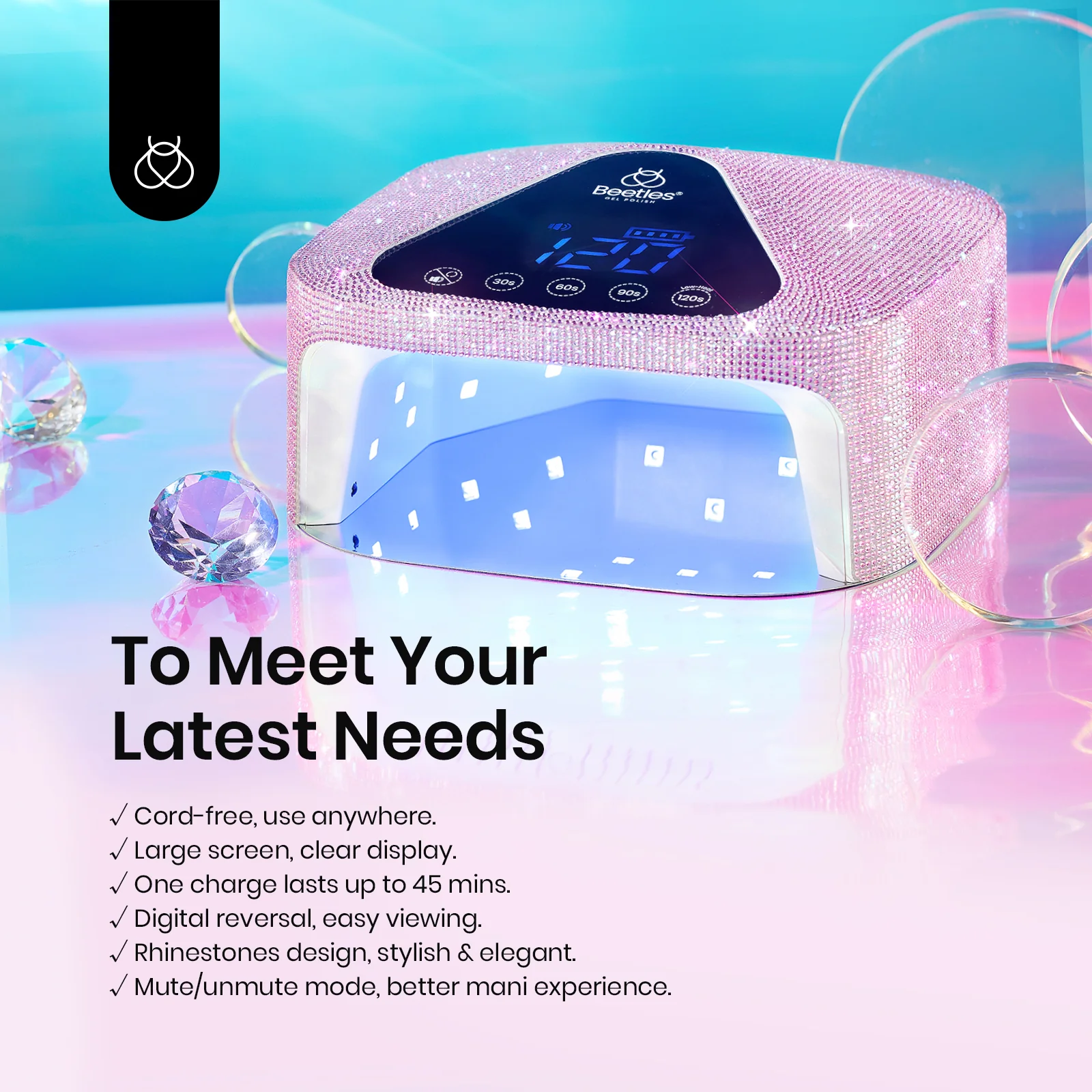 Beetles Stay Shining Rhinestones UV Nail Lamp - Image 4