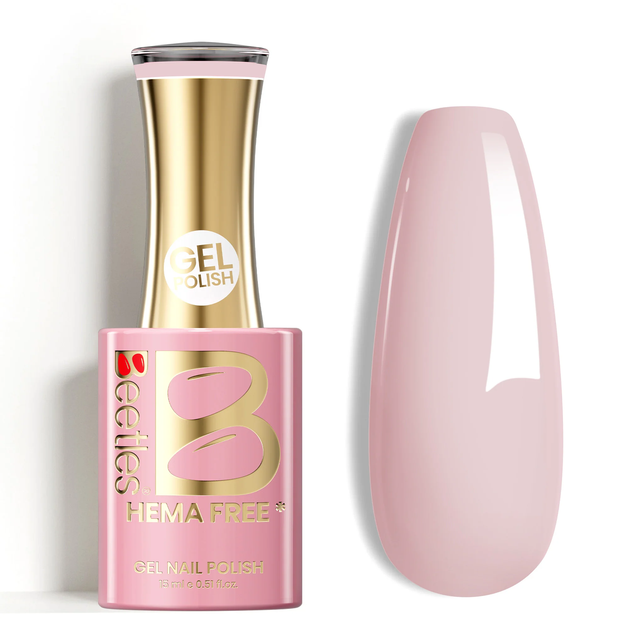Beetles Stay Shining Rose Quartz Love HEMA Free TPO Free Gel Nail Polish 15ml