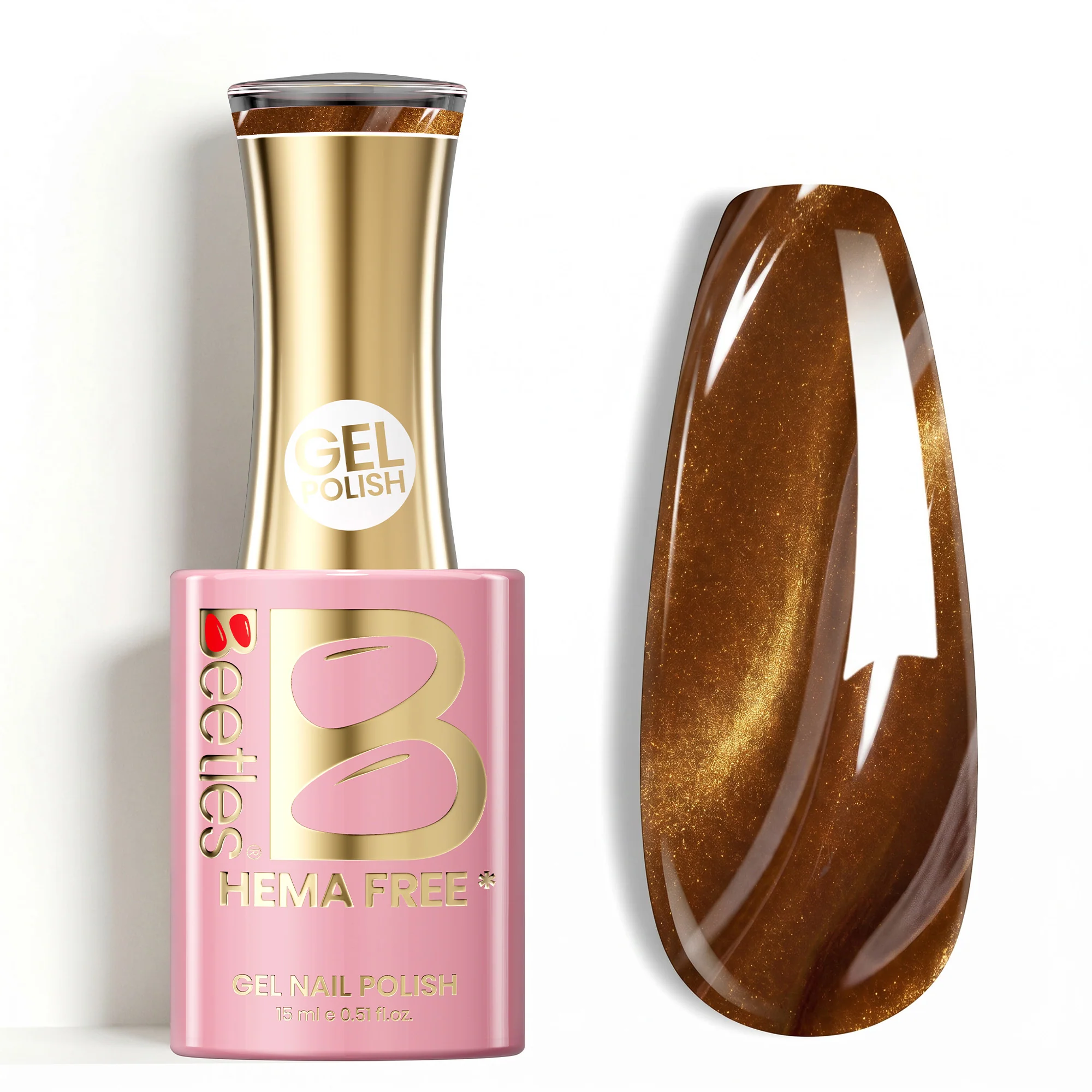 Beetles Stay Shining Smoky Quartz HEMA Free TPO Free Cat Eye Gel Nail Polish with Magnetic 15ml
