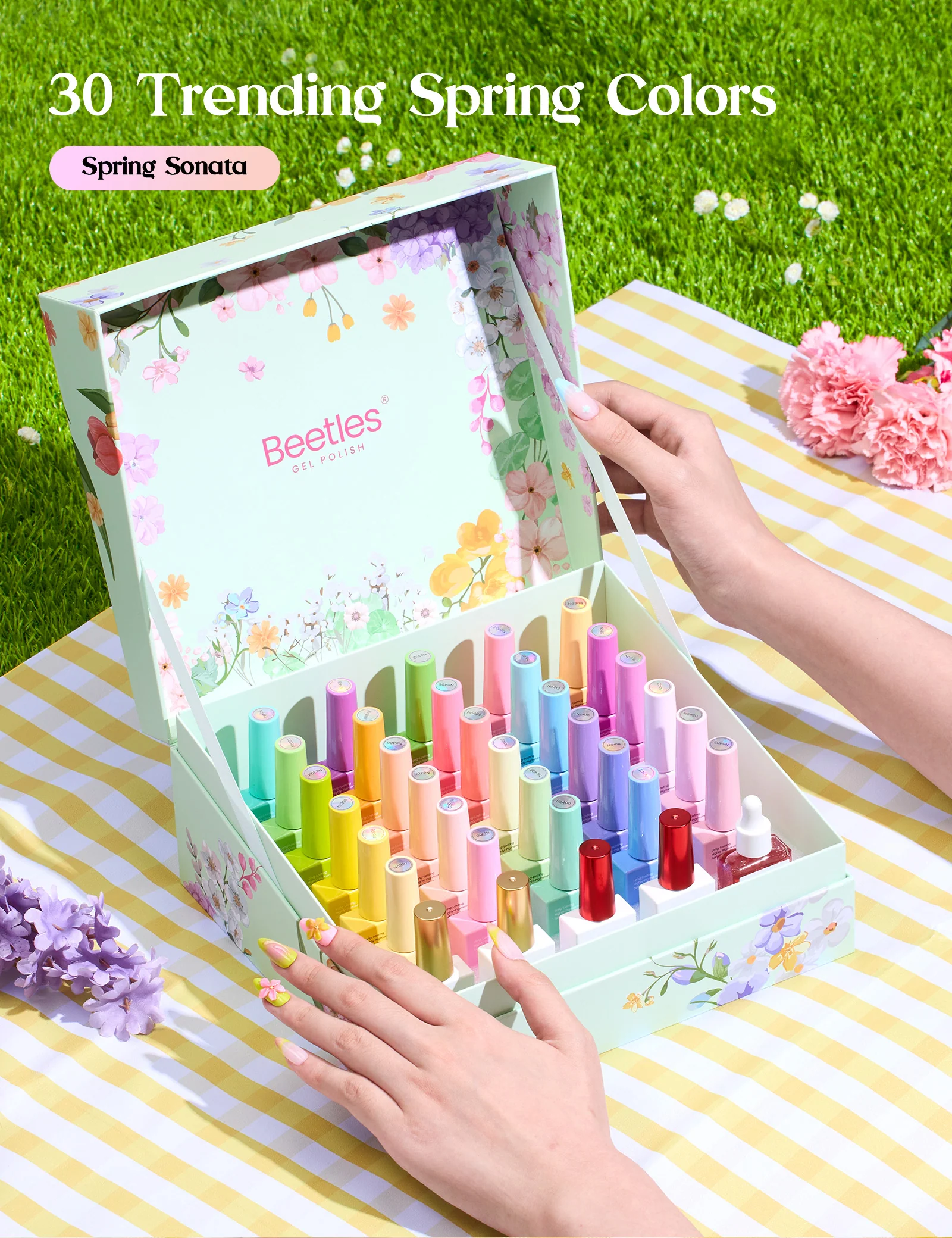 Beetles Stay Shining Spring Sonata HEMA Free TPO Free Gel Polish Box 30 Colors 15ml - Image 2
