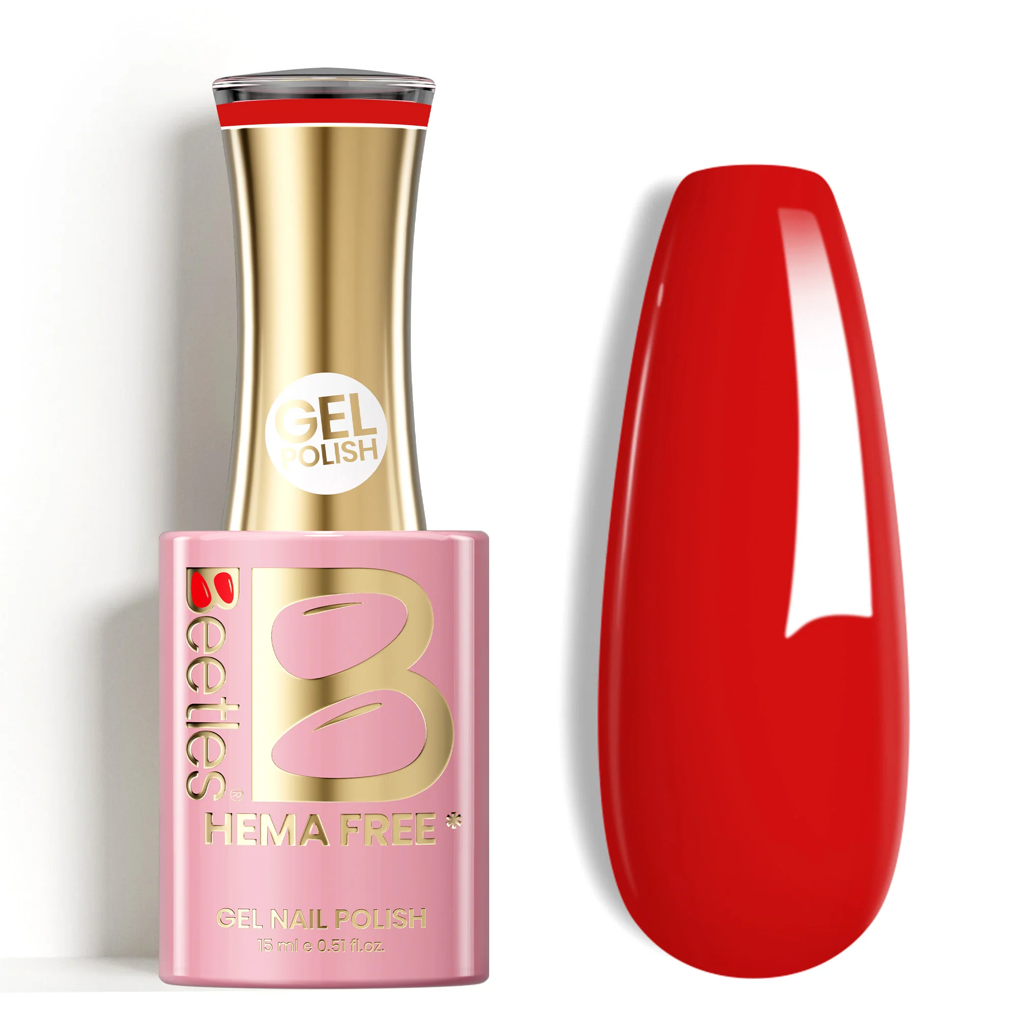 Beetles Stay Shining Sunburn Red HEMA Free TPO Free Gel Nail Polish 15ml