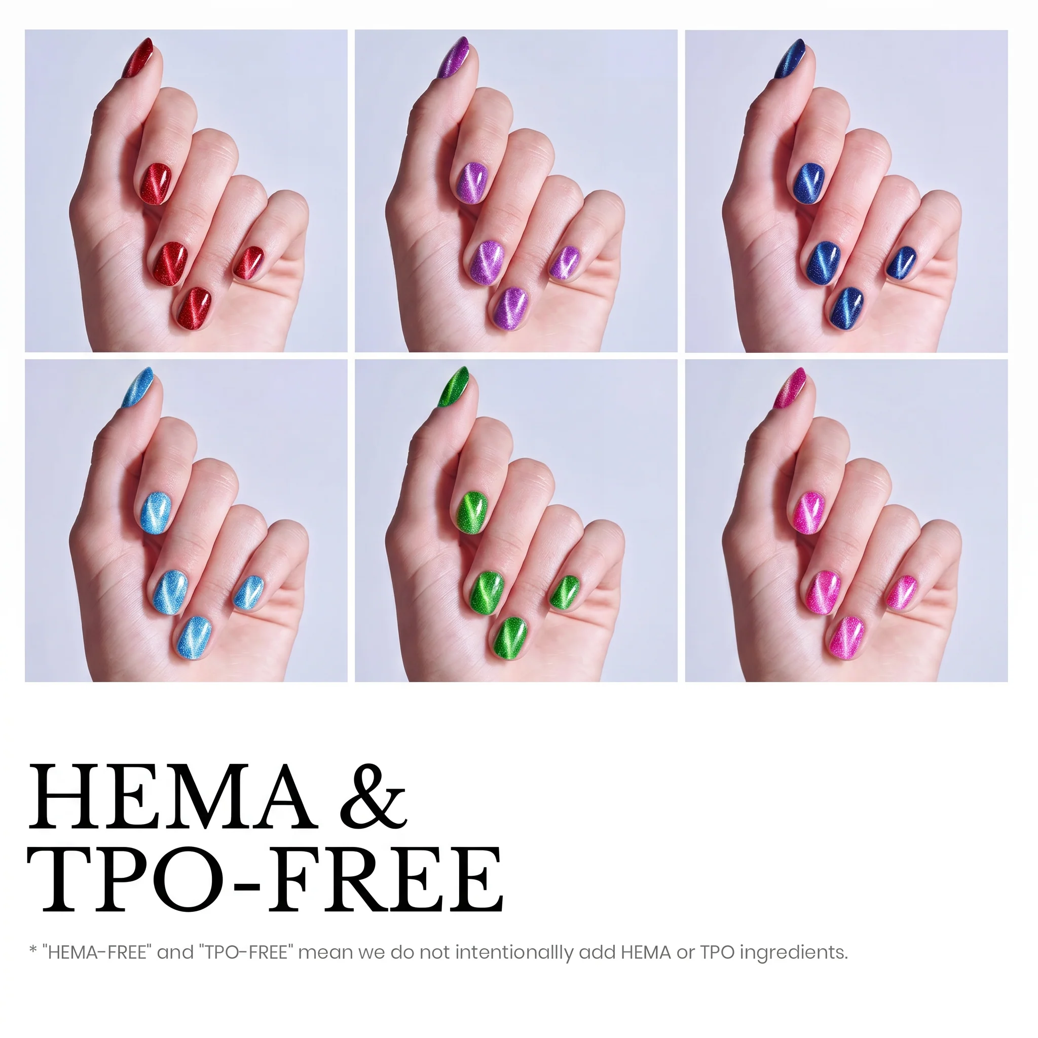 Beetles Stay Shining Youth Radiance HEMA Free TPO Free 6 Colors Cat Eye Gel Polish Set 7.5ml - Image 3