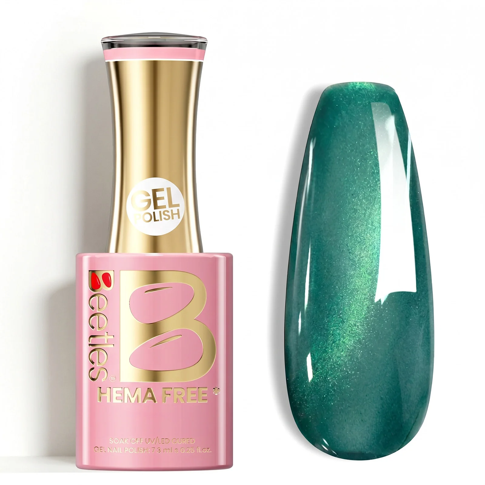 Beetles Stay ShiningImperial Emerald HEMA Free TPO Free Cat Eye Gel Nail Polish with Magnetic 15ml