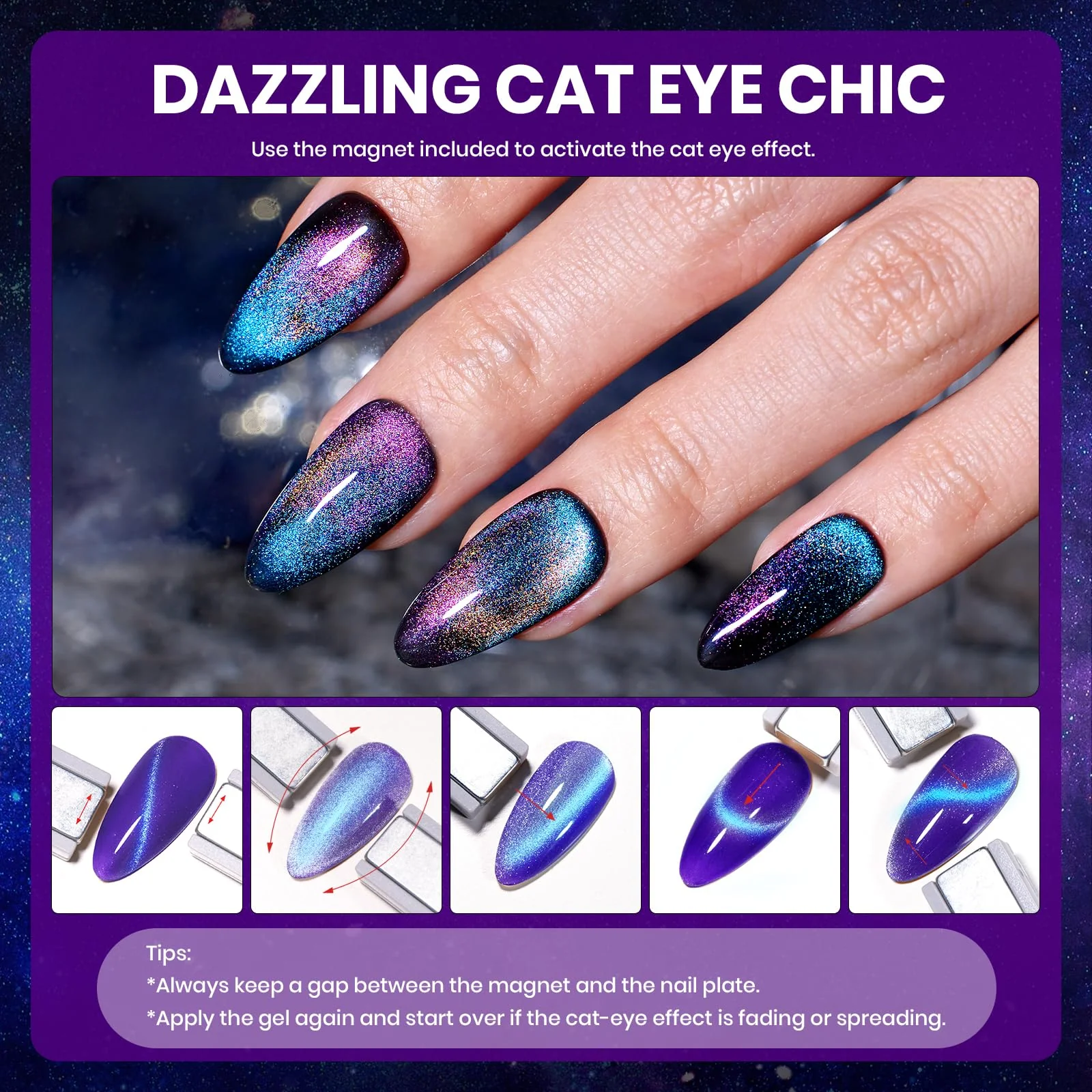 Beetles Stellar Mirage  - 20 Colors Nails Jelly Cat Eye Color Changing Gel Polish Set - Image 4
