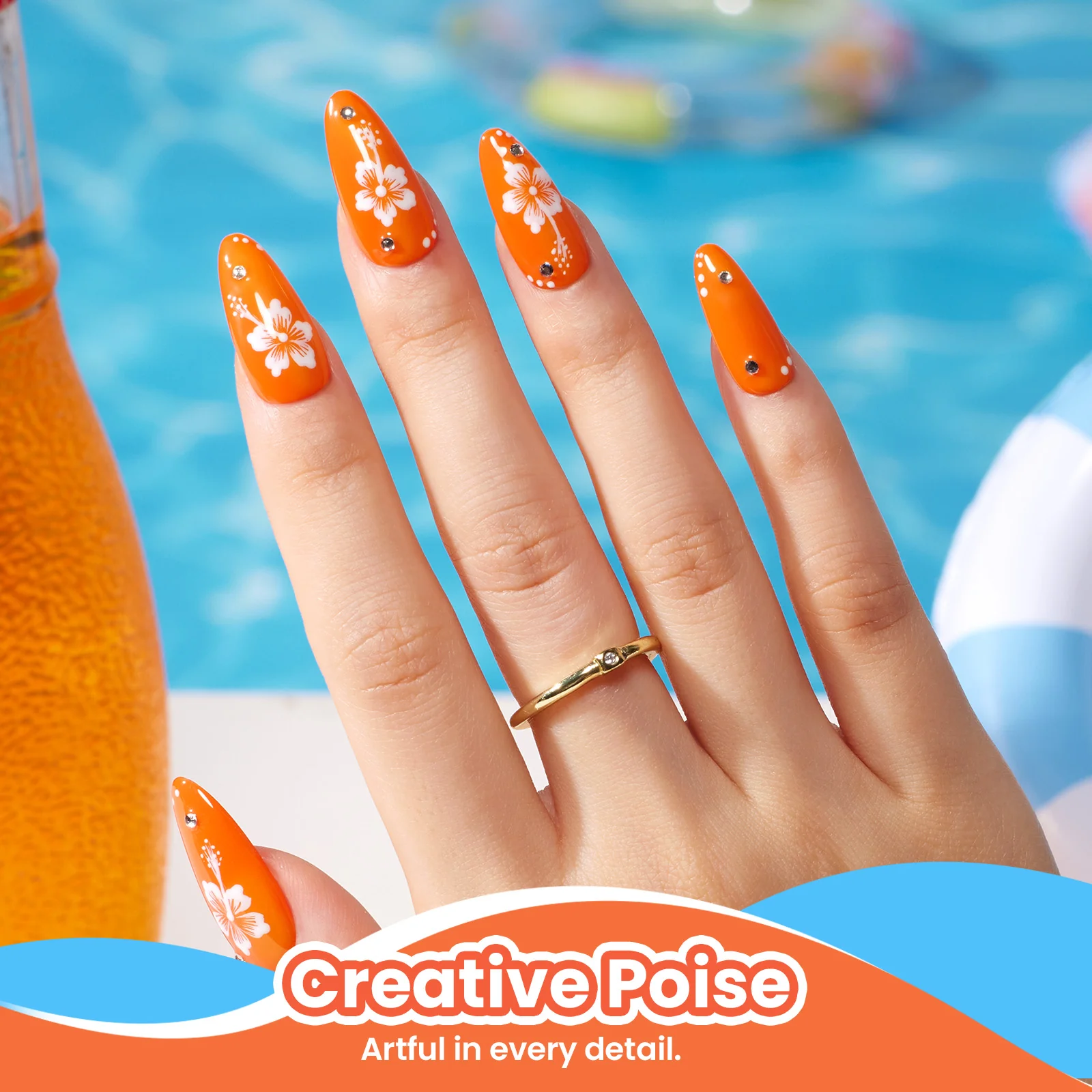 Beetles Summer Voyage - Citrus Pop Orange Summer Nails Neon 9ml - Image 6