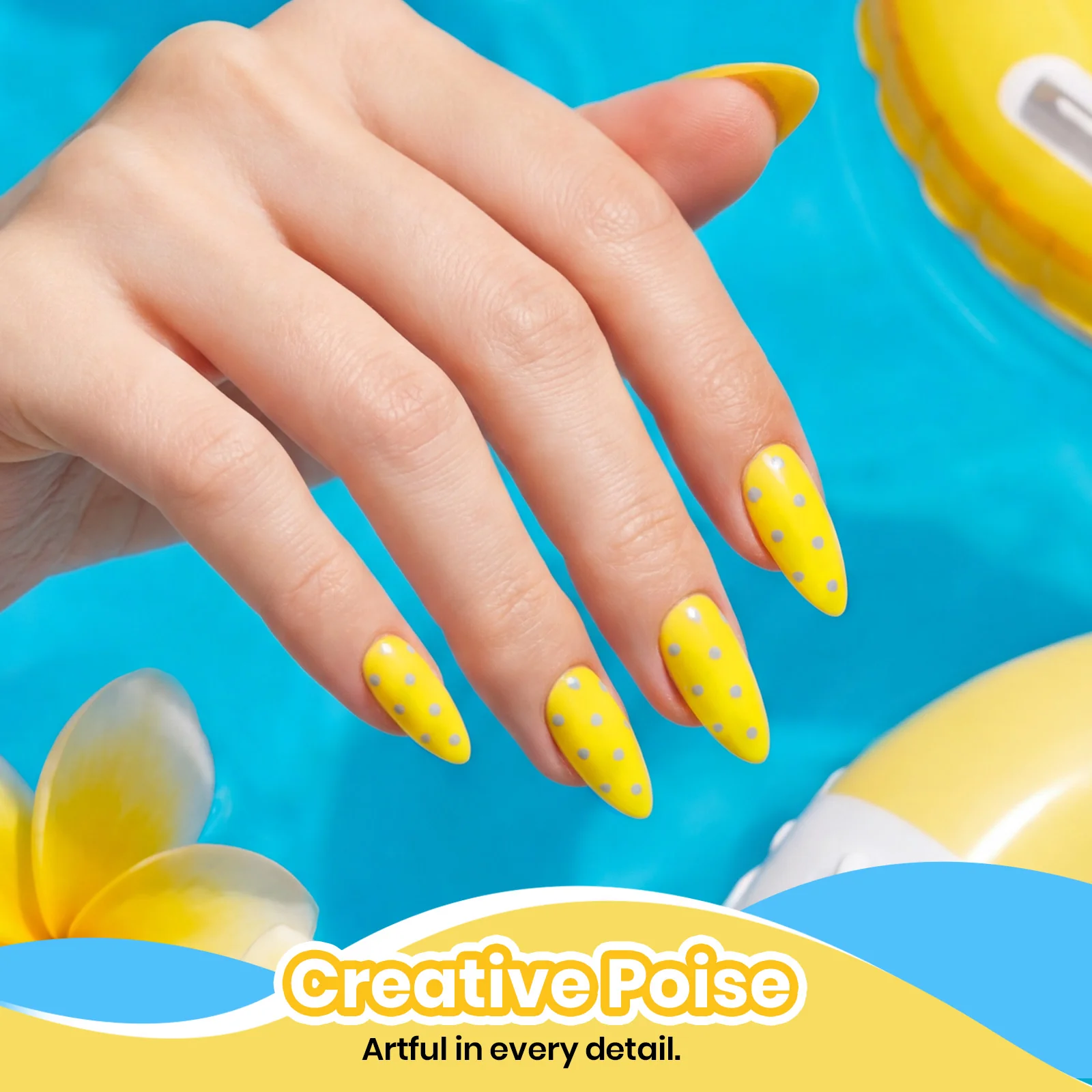 Beetles Summer Voyage - Lemon Stripe Summer Nails Neon 9ml - Image 3