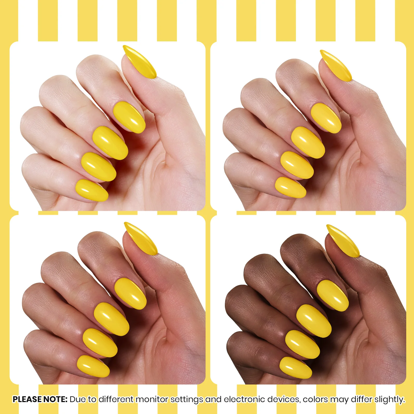 Beetles Summer Voyage - Lemon Stripe Summer Nails Neon 9ml - Image 4