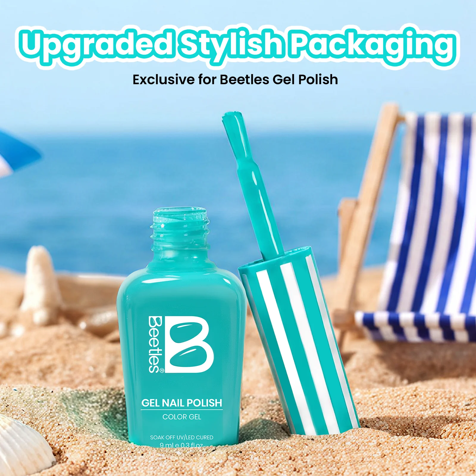 Beetles Summer Voyage - Ocean Shade Summer Nails Neon Blue 9ml - Image 2