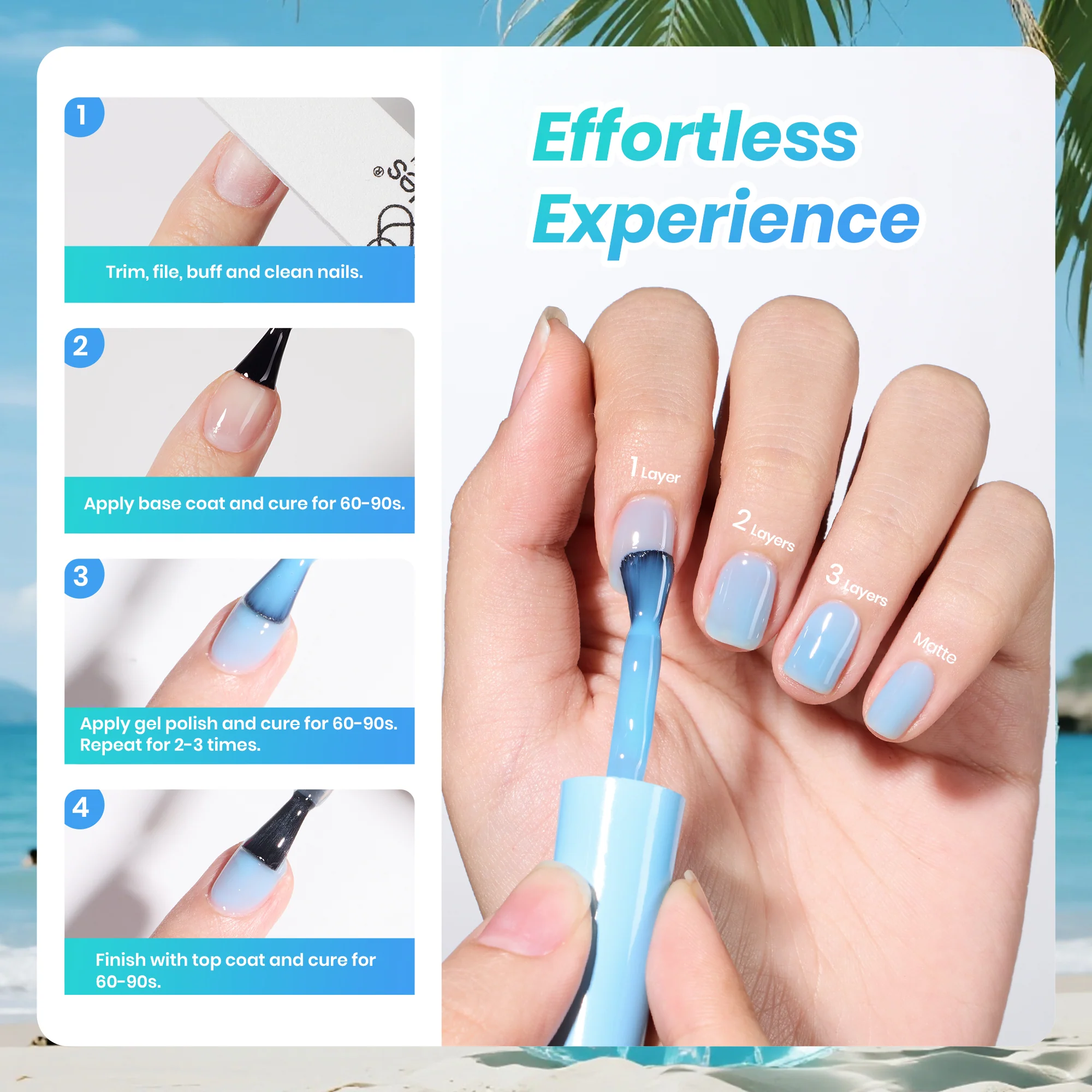 Beetles Summer Voyage - Seasalt Holiday Gel Summer Nails 6 Colors Gel Polish Set 9ml - Image 11