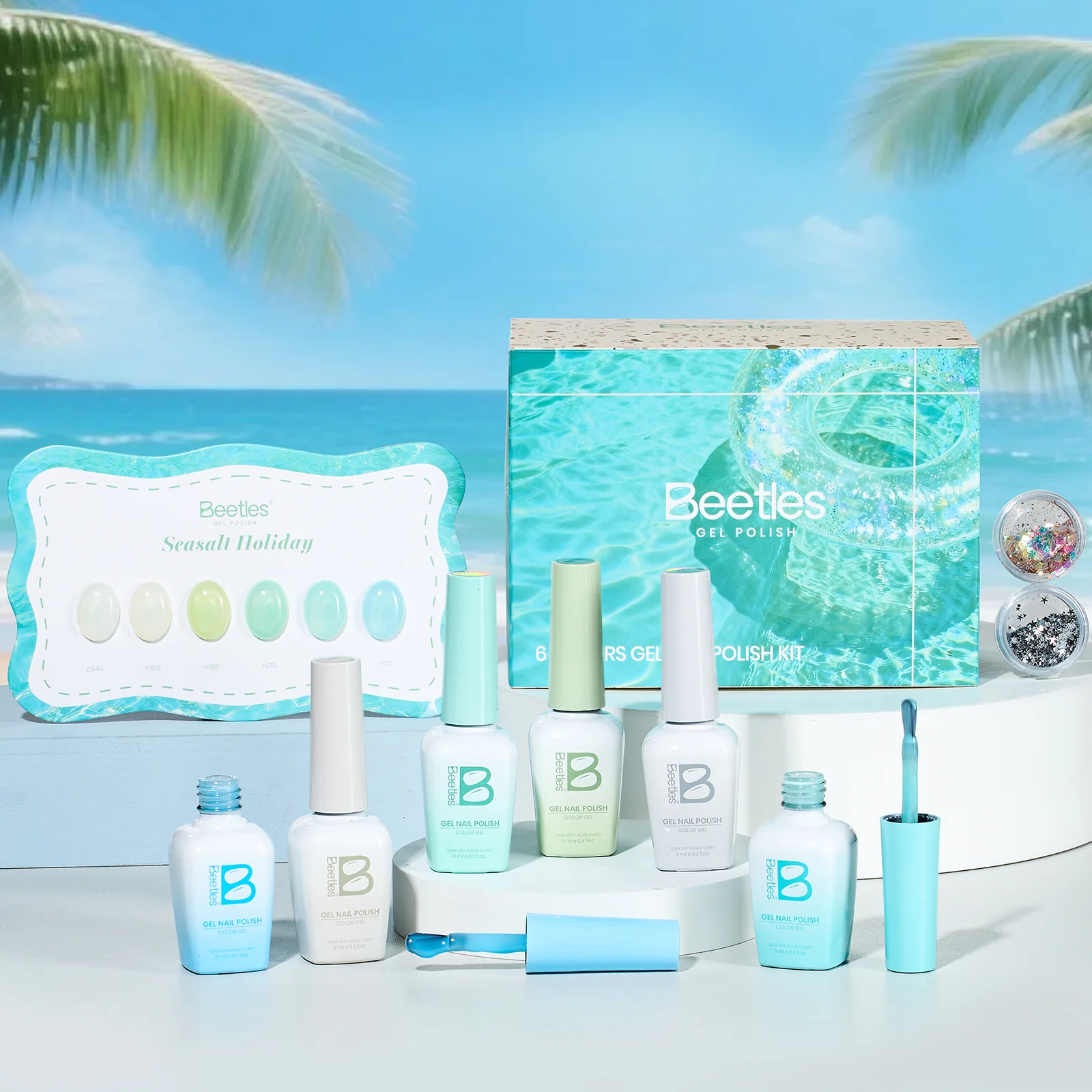 Beetles Summer Voyage - Seasalt Holiday Gel Summer Nails 6 Colors Gel Polish Set 9ml - Image 4